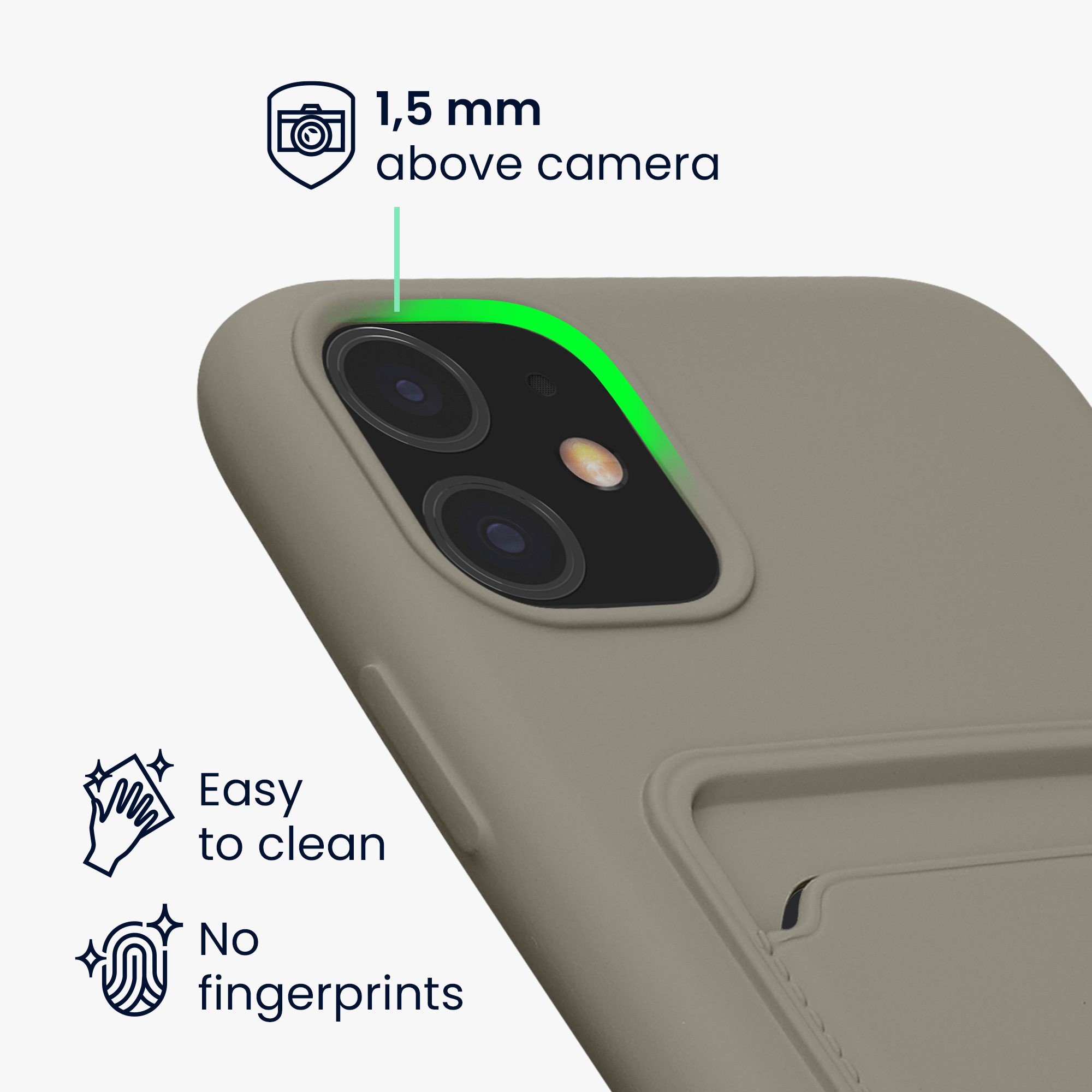 Kryt na mobil kwmobile iPhone 11 - karta, matná světle šedá