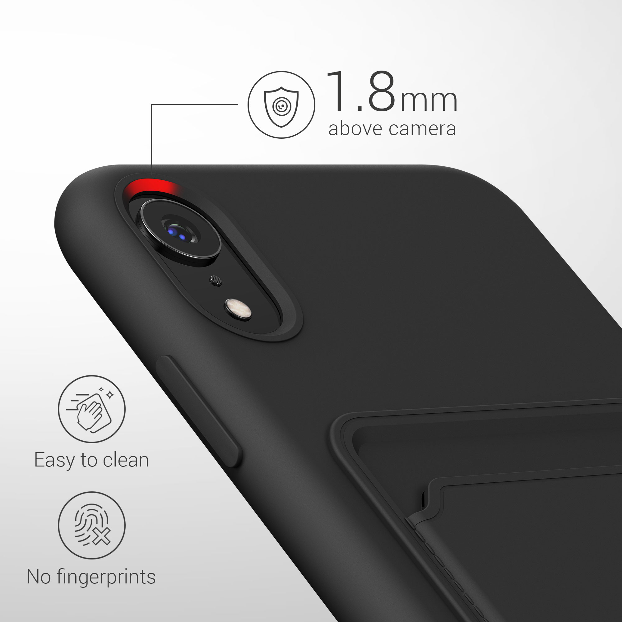 Kryt na mobil s držákem karty kwmobile pro Apple iPhone XR - černá