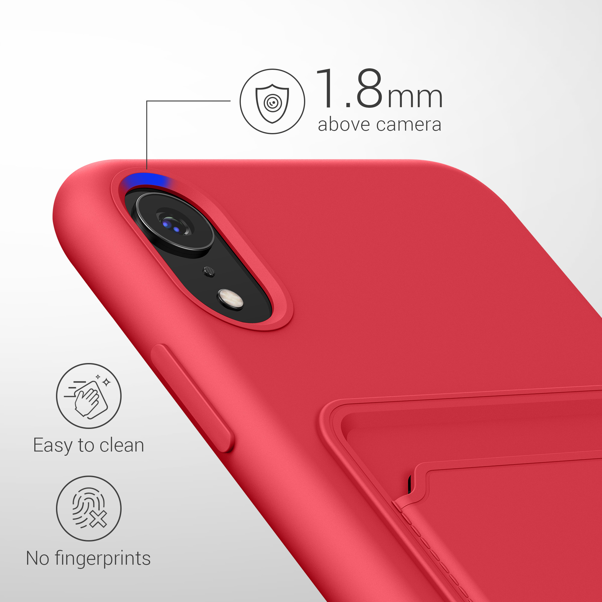 Pouzdro pro Apple iPhone XR s přihrádkou na kartu kwmobile kapsa na kartu TPU - červená