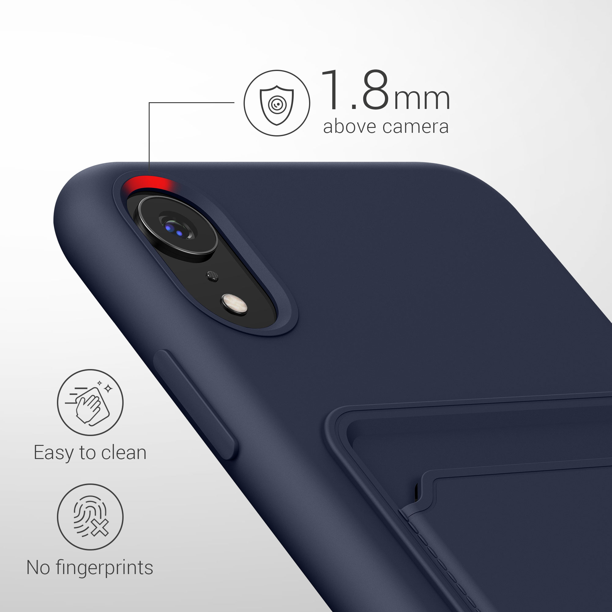 Kryt na mobil s držákem karty kwmobile pro Apple iPhone XR - tmavě modrá