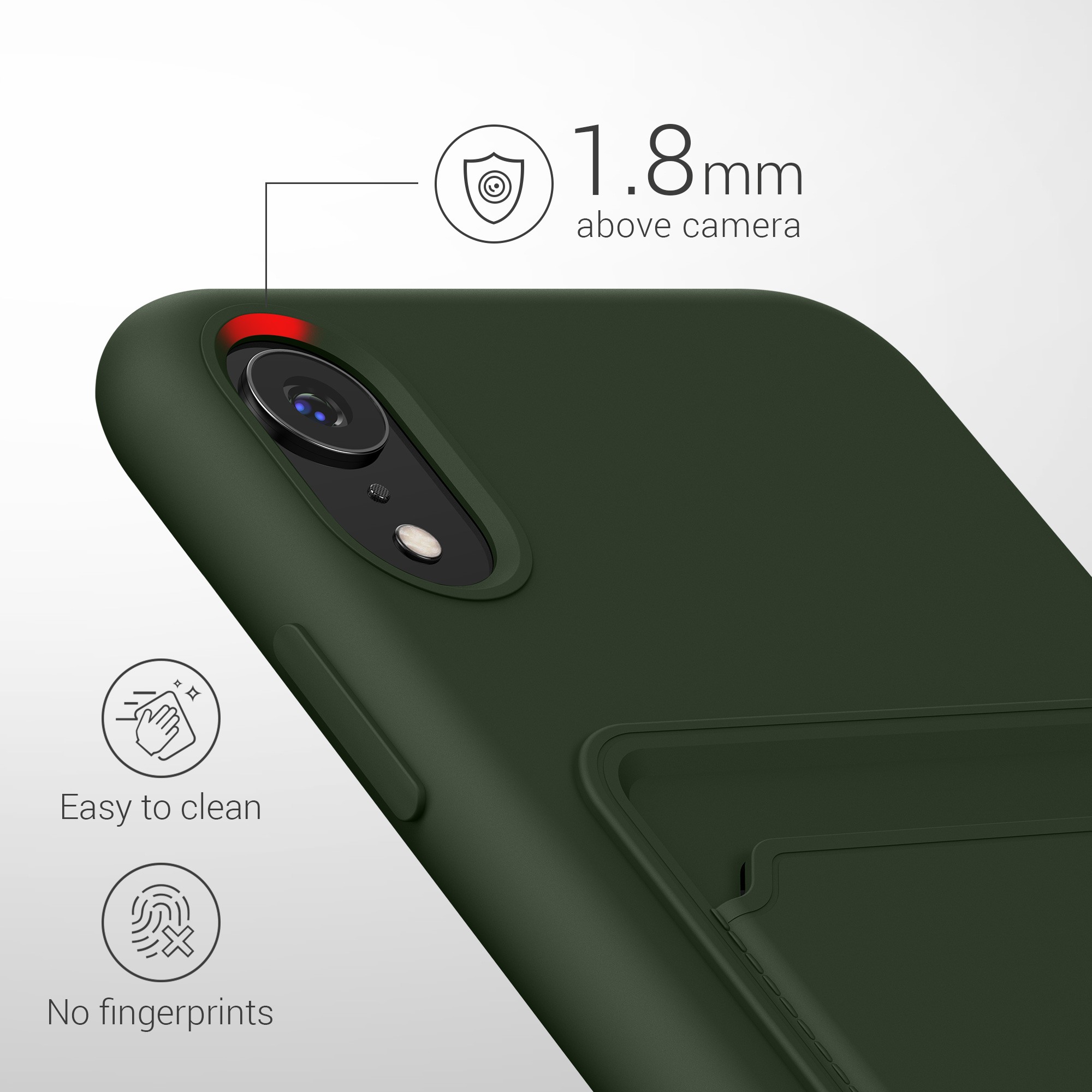 Kryt na mobil s držákem karty kwmobile pro Apple iPhone XR - tmavě zelená
