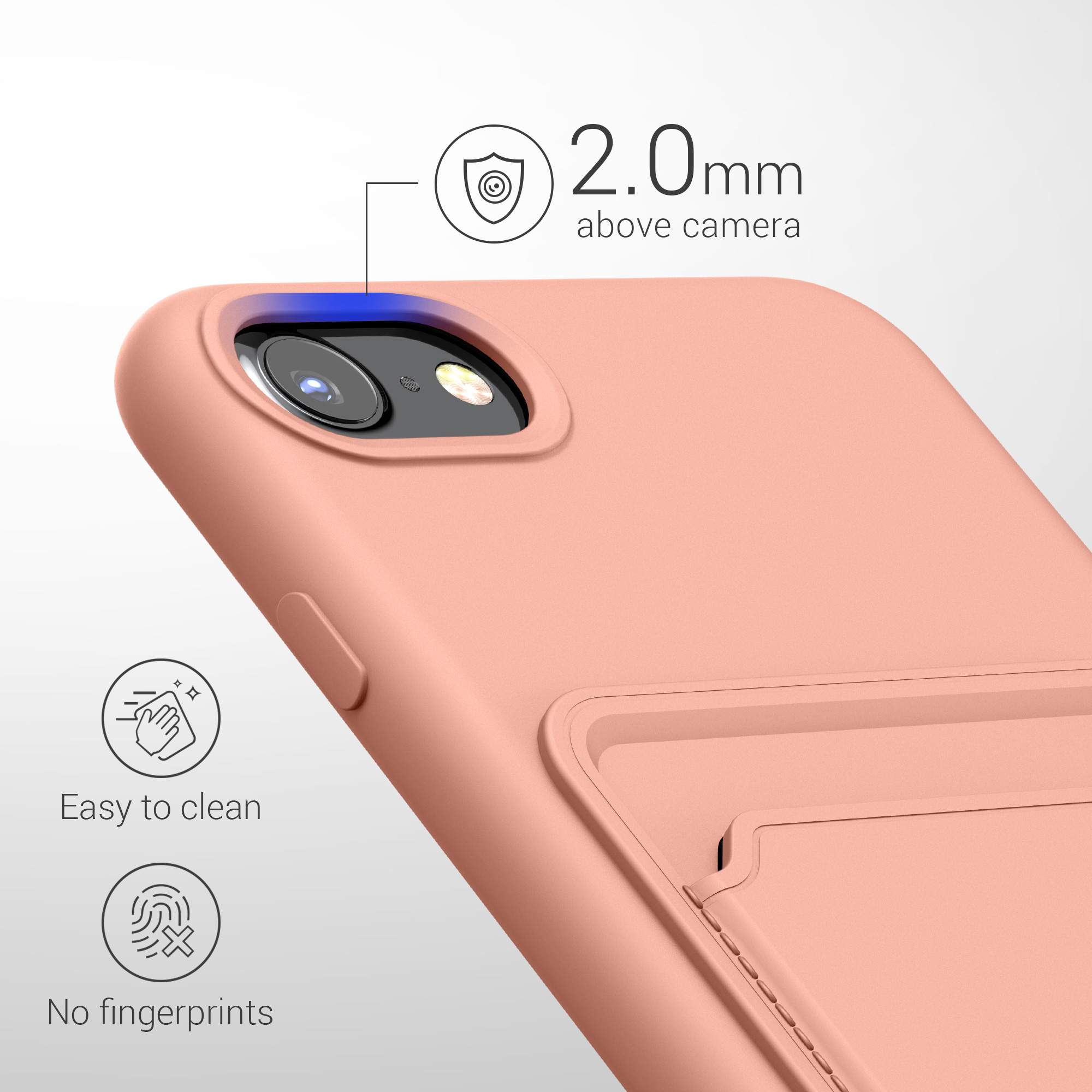 Pouzdro pro Apple iPhone SE (2022) / SE (2020) / 8 / 7 s přihrádkou na kartu kwmobile kapsa na kartu TPU - grapefruitová růžová