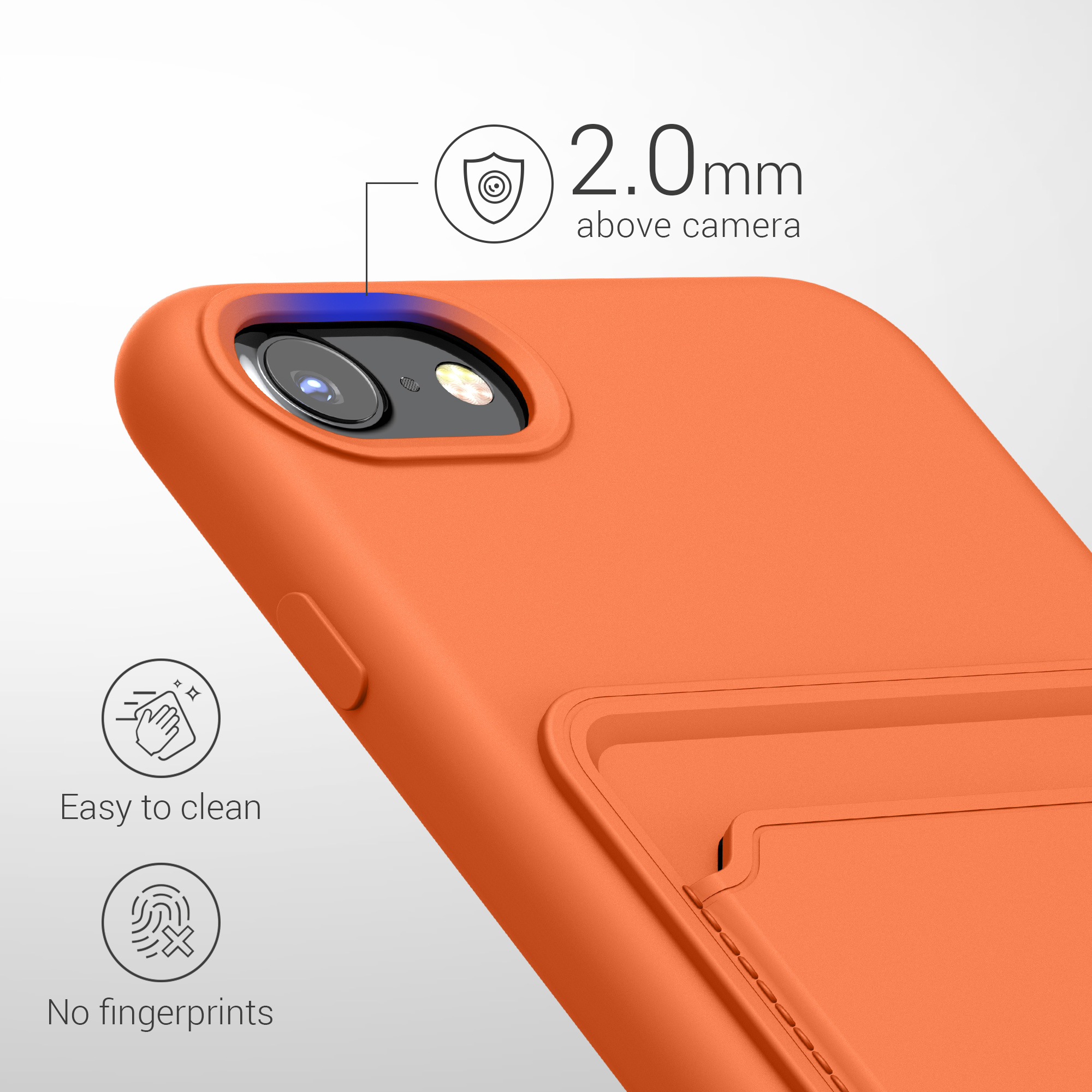Pouzdro pro Apple iPhone SE (2022) / SE (2020) / 8 / 7 s přihrádkou na kartu kwmobile kapsa na kartu TPU - oranžová