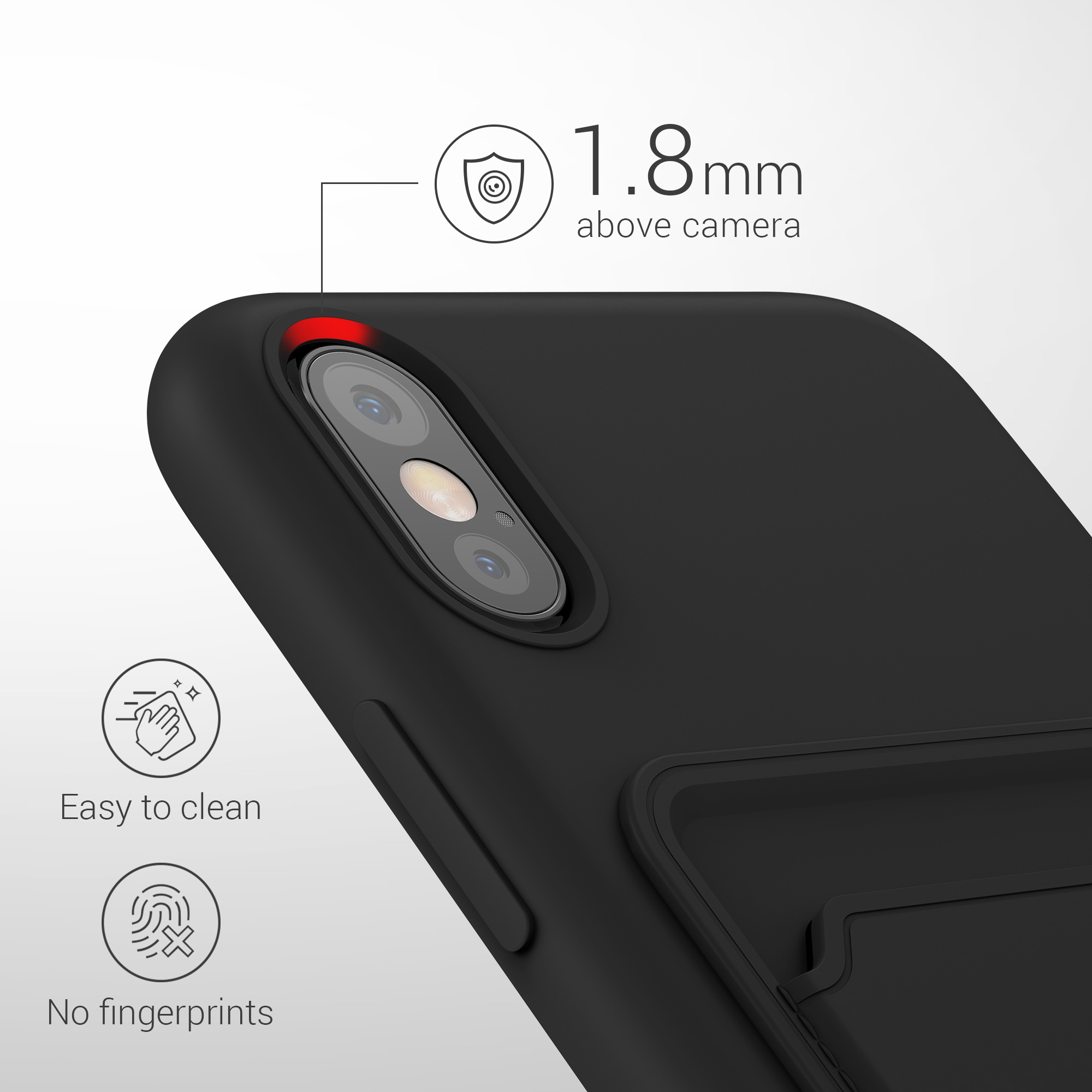 Kryt na mobil s držákem karty kwmobile pro Apple iPhone X - černá