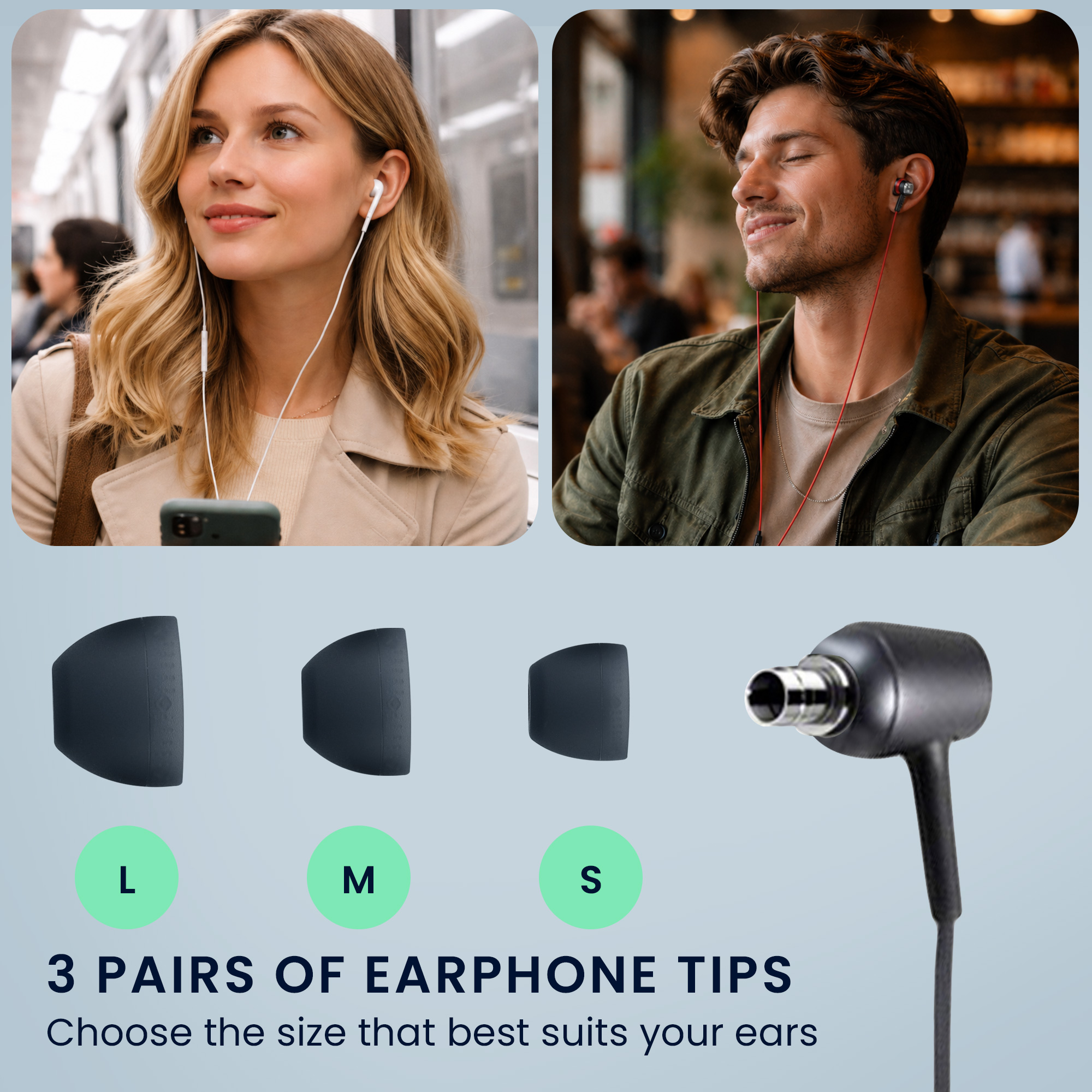 Příslušenství - Sony MDR-EX750BT/WI-1000X/WI-H700/WI-C200 - kwmobile - šedá