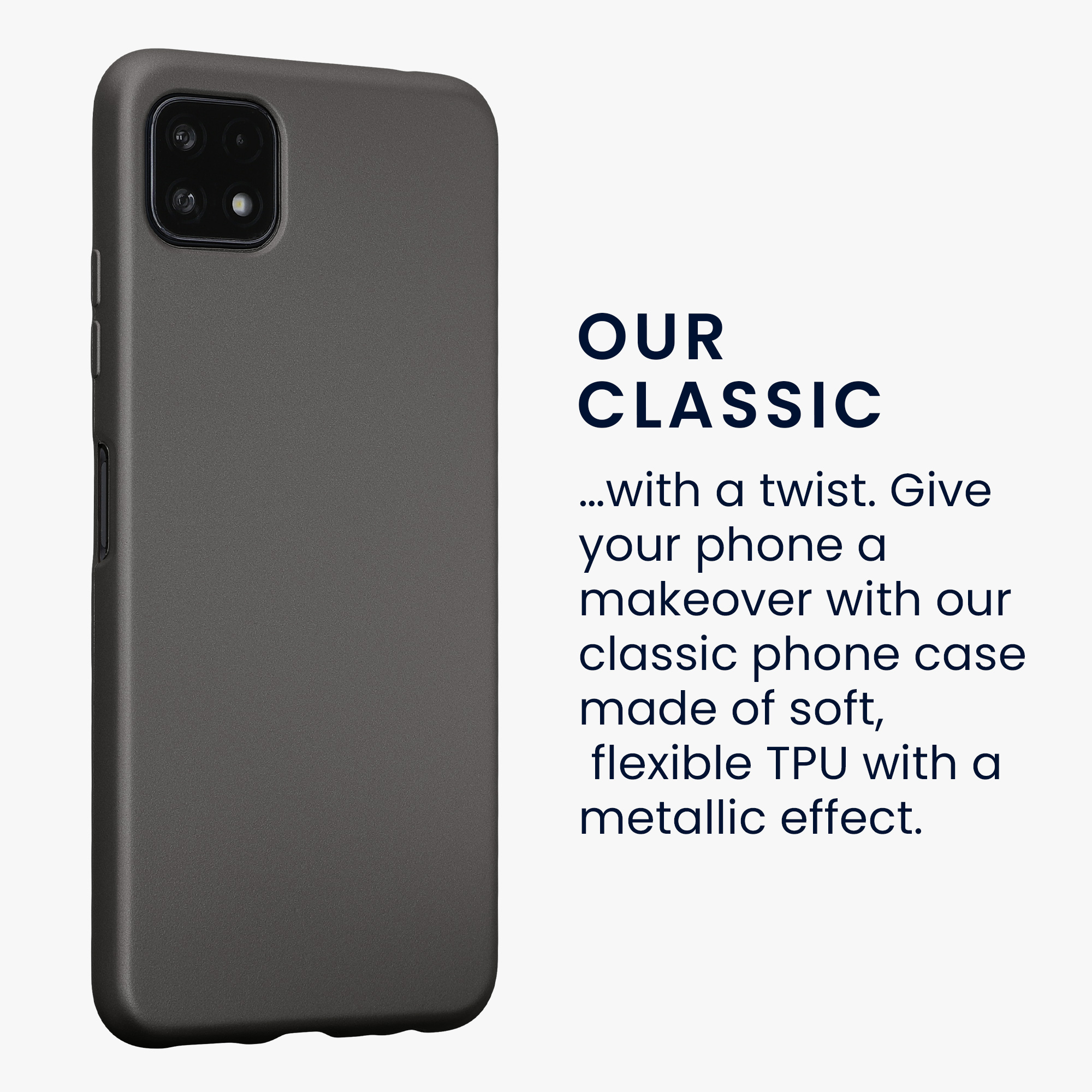 Kryt na mobil Samsung Galaxy A22 5G kwmobile TPU metalický Metalická šedá