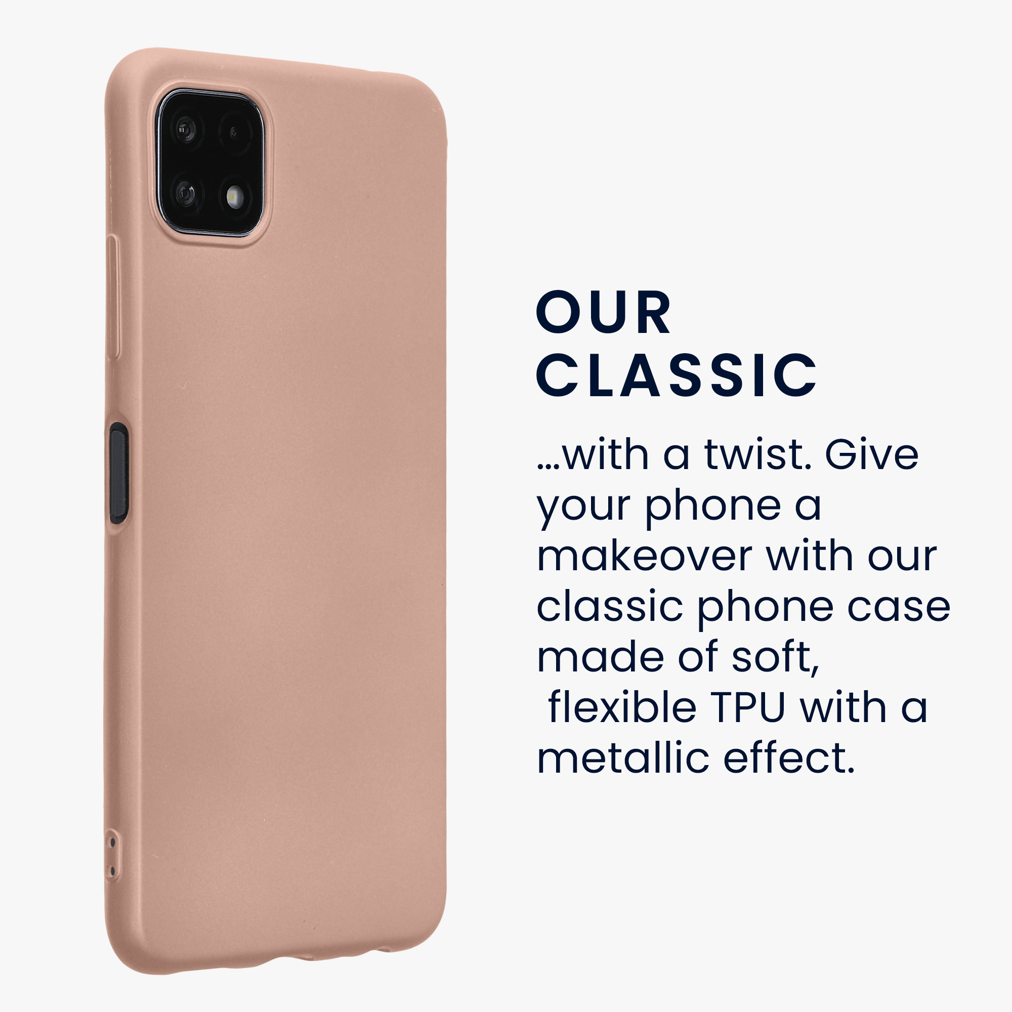 Kryt na mobil Samsung Galaxy A22 5G kwmobile TPU metalický Metalická růžová zlatá
