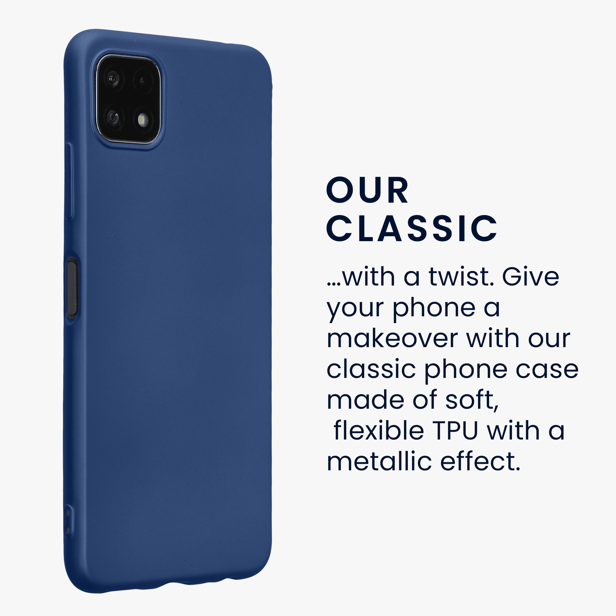 Kryt na mobil Samsung Galaxy A22 5G kwmobile TPU metalický Metalická modrá