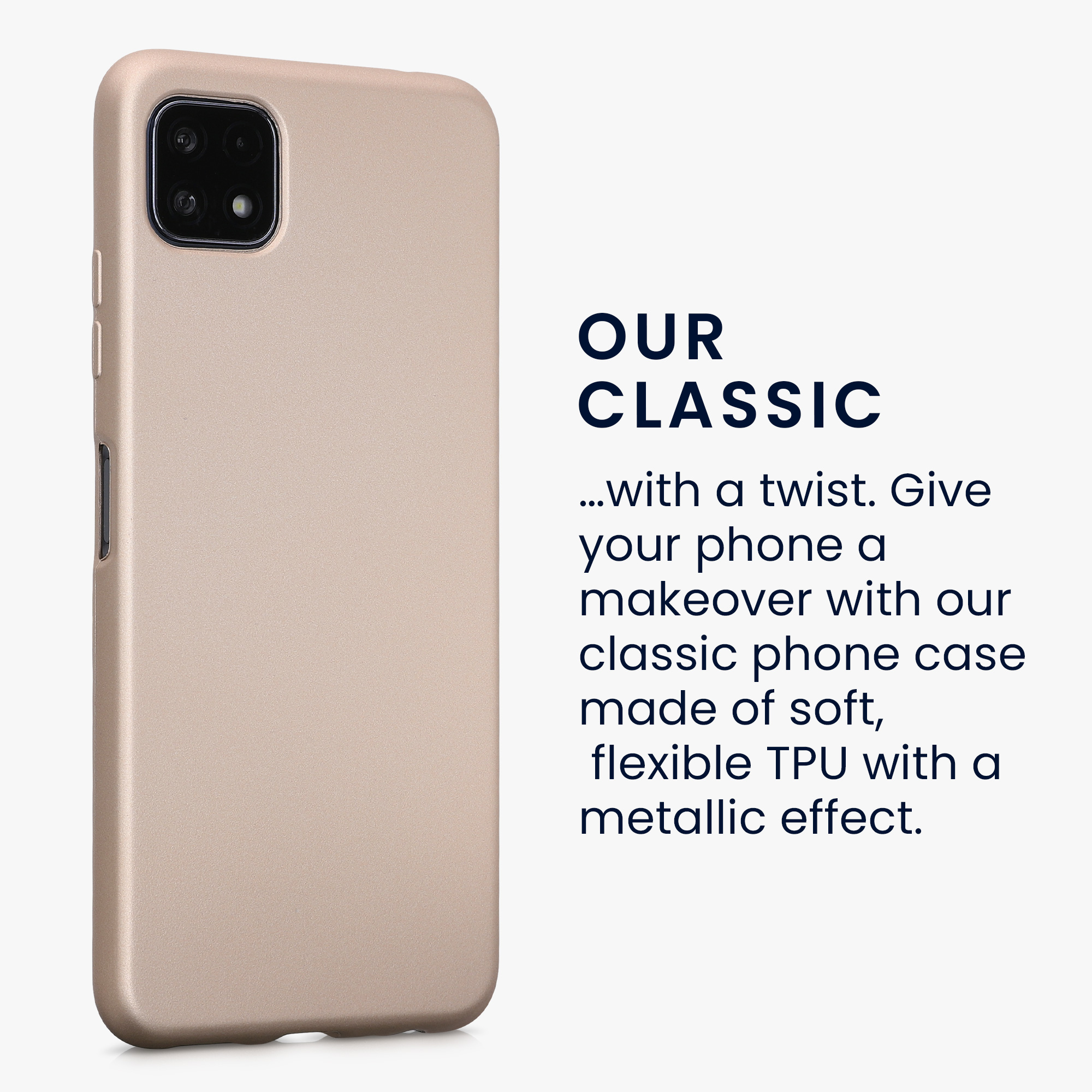 Kryt na mobil Samsung Galaxy A22 5G kwmobile TPU metalický Metalická zlatá