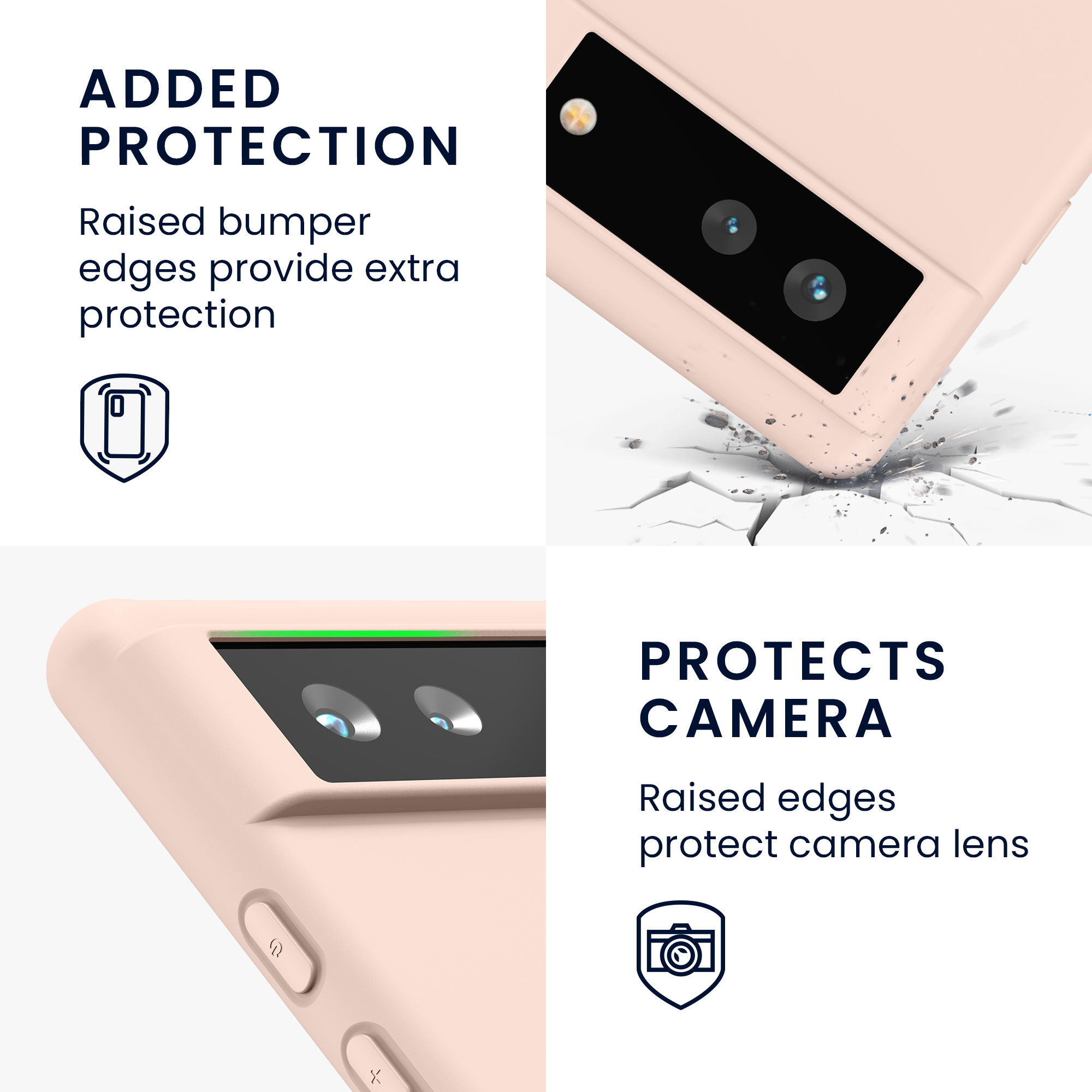 Silikonový kryt kwmobile pro Google Pixel 6 - krémová