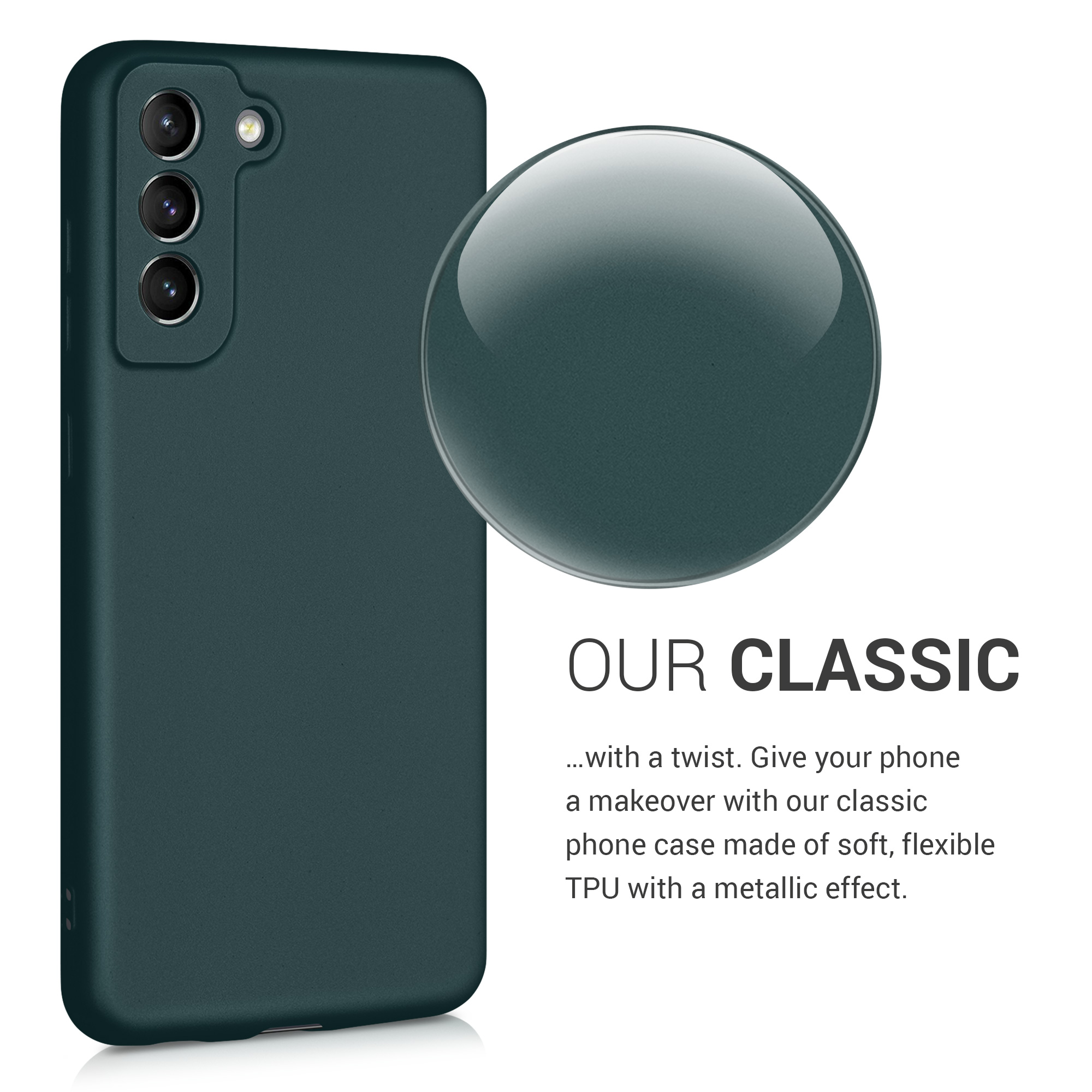 Kryt na mobil Galaxy S21 Fan Edition kwmobile metalická petrolejová