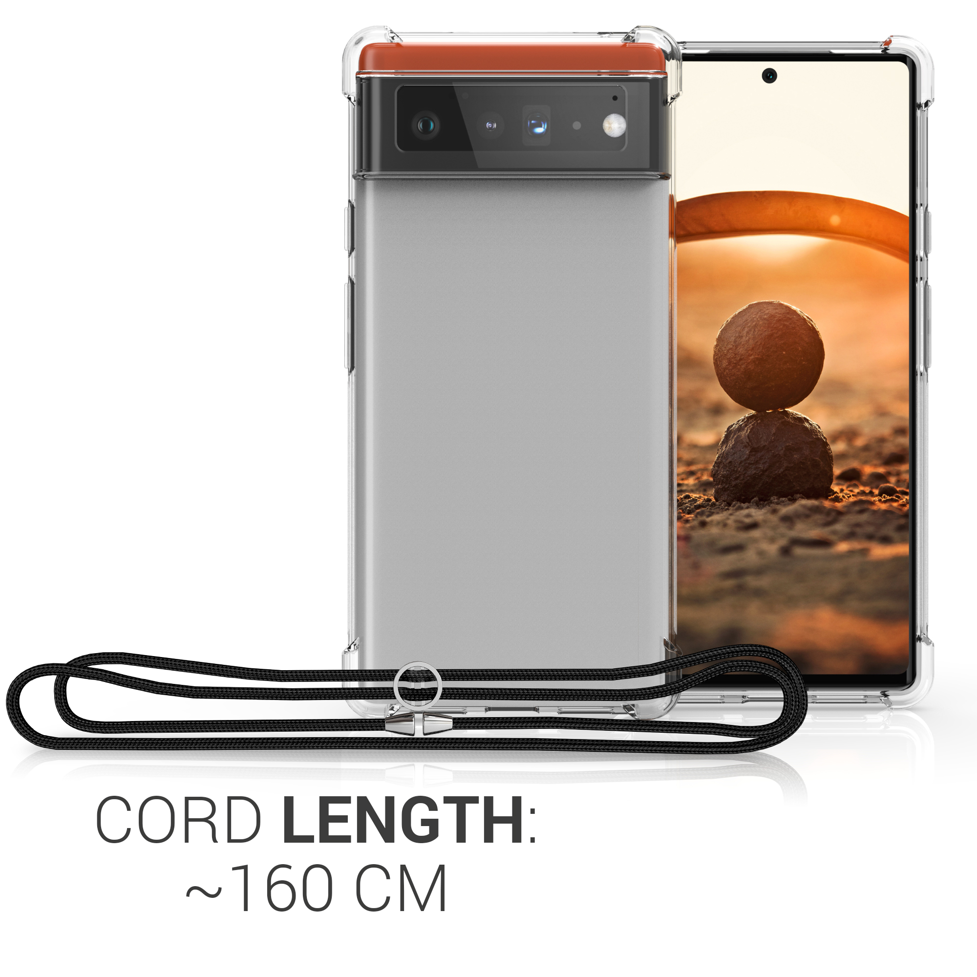 Crossbody kryt kwmobile pro Google Pixel 6 - transparentní