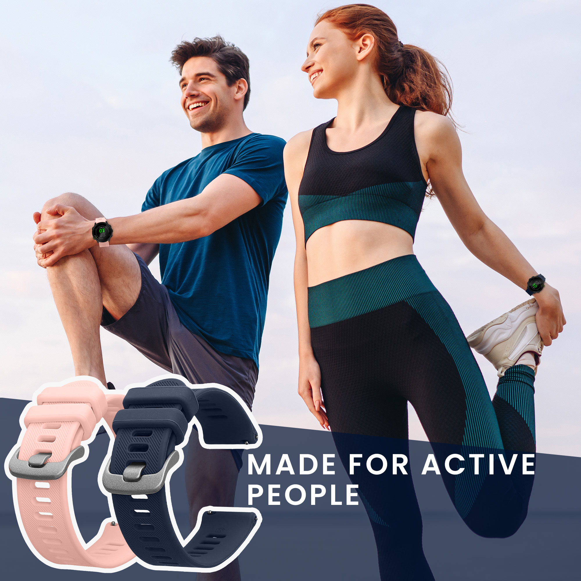 Řemínek Garmin Forerunner 55 / 165 / 2 kwmobile silikon 2 ks tmavě modrá