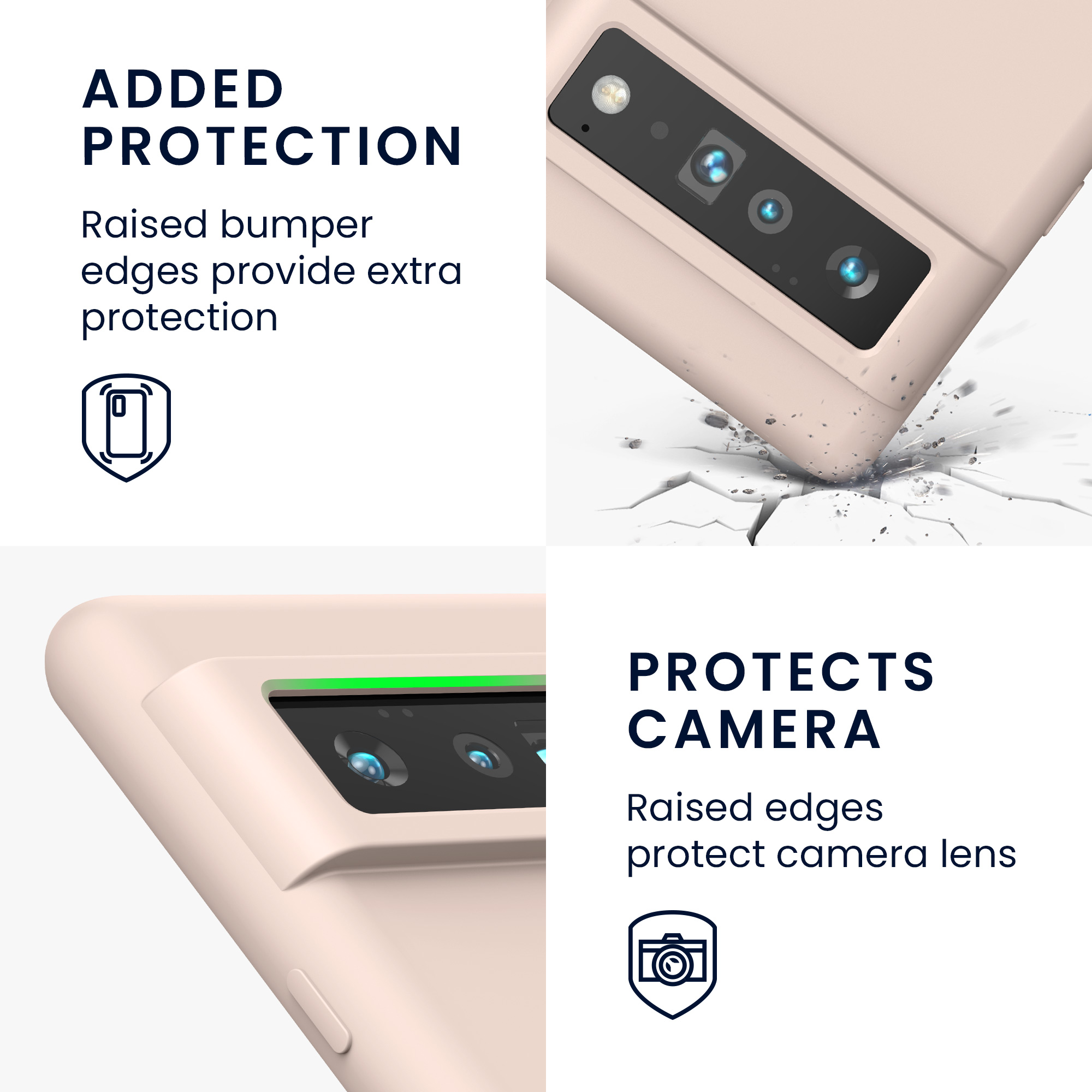 Silikonový kryt kwmobile pro Google Pixel 6 Pro - krémová