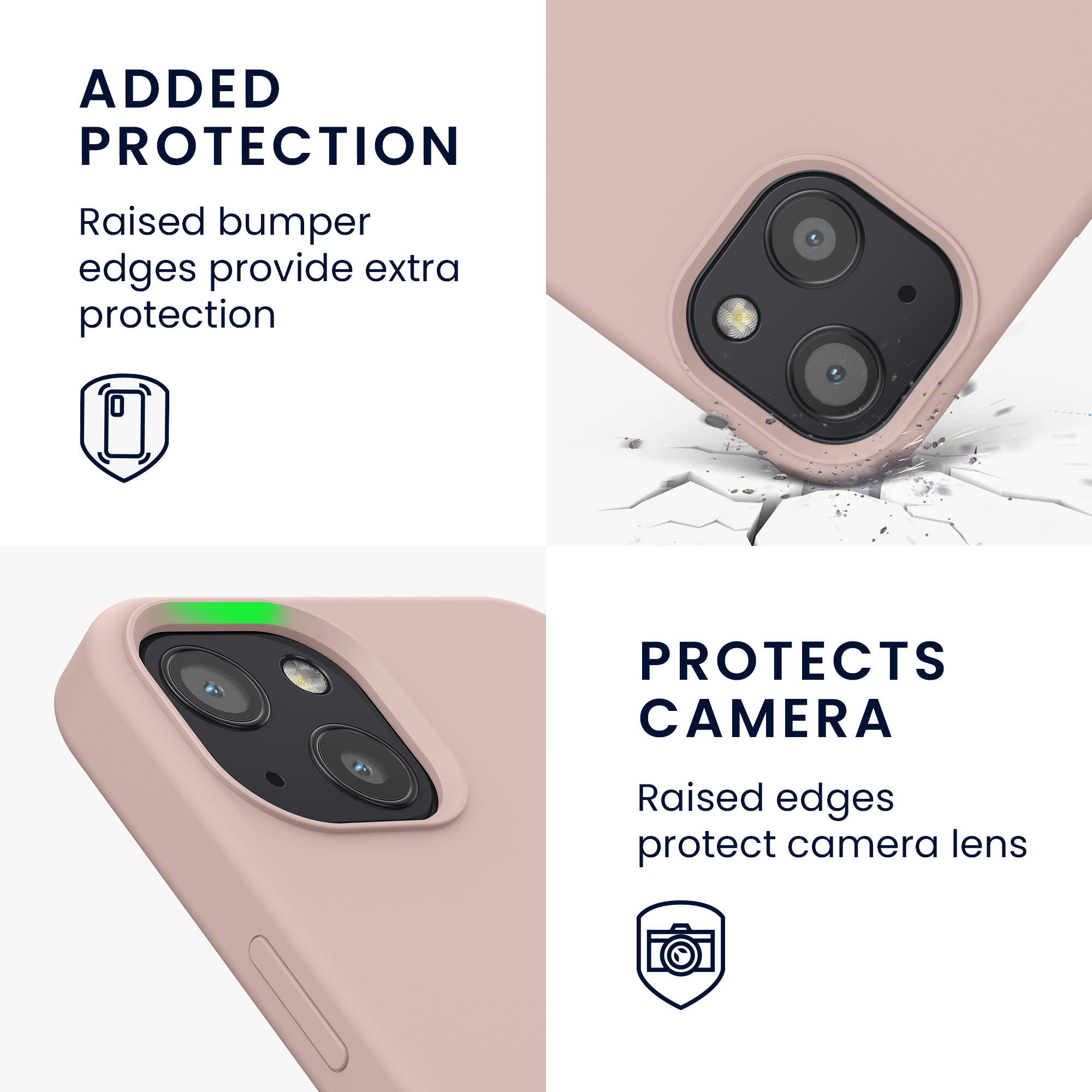 Silikonový kryt kwmobile pro iPhone 13 - pudrově růžová