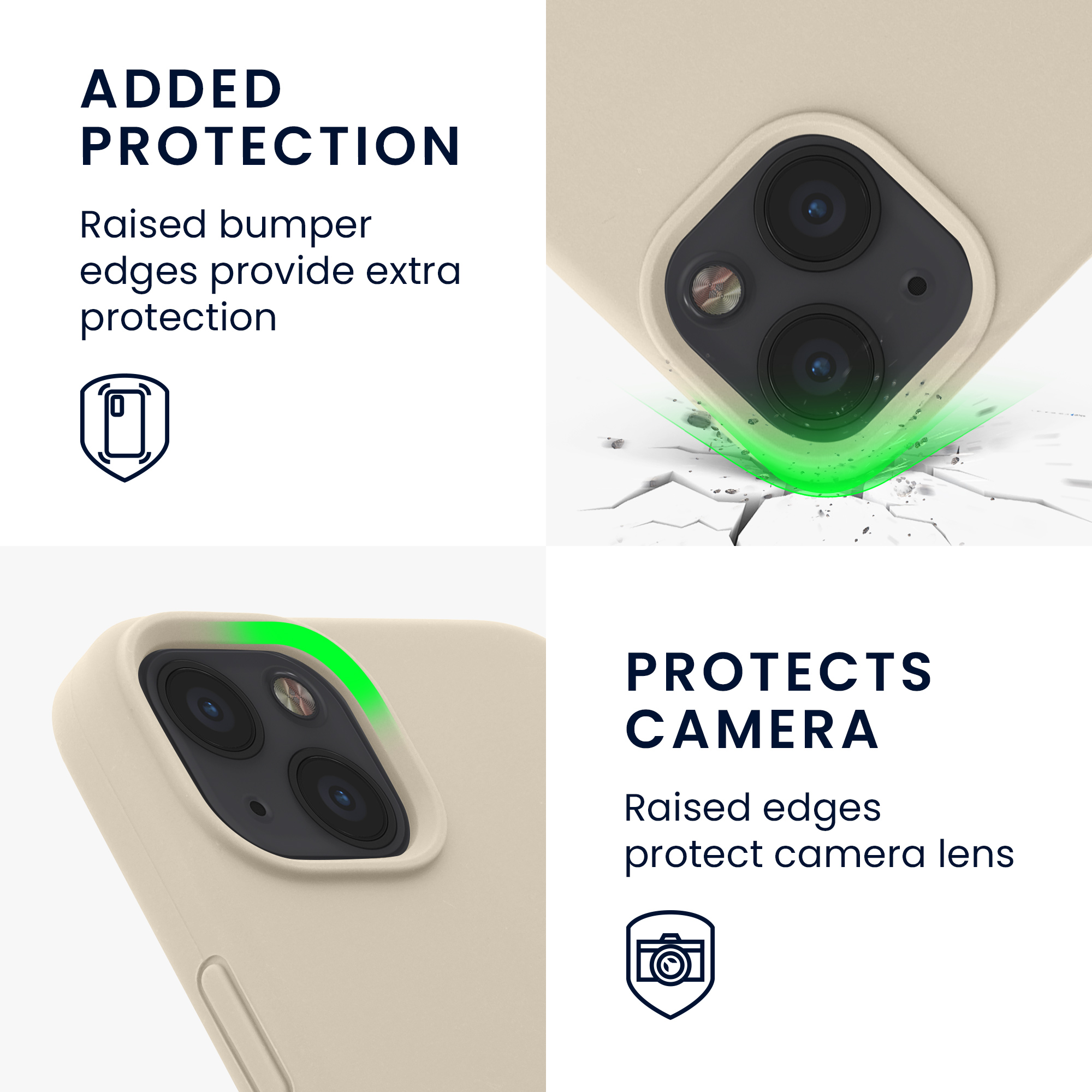 Silikonový kryt kwmobile pro iPhone 13 - krémová matná