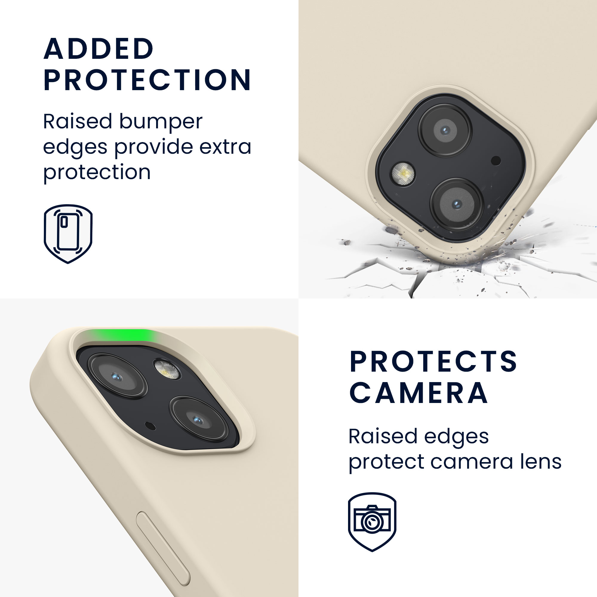 Silikonový kryt kwmobile pro iPhone 13 - krémová