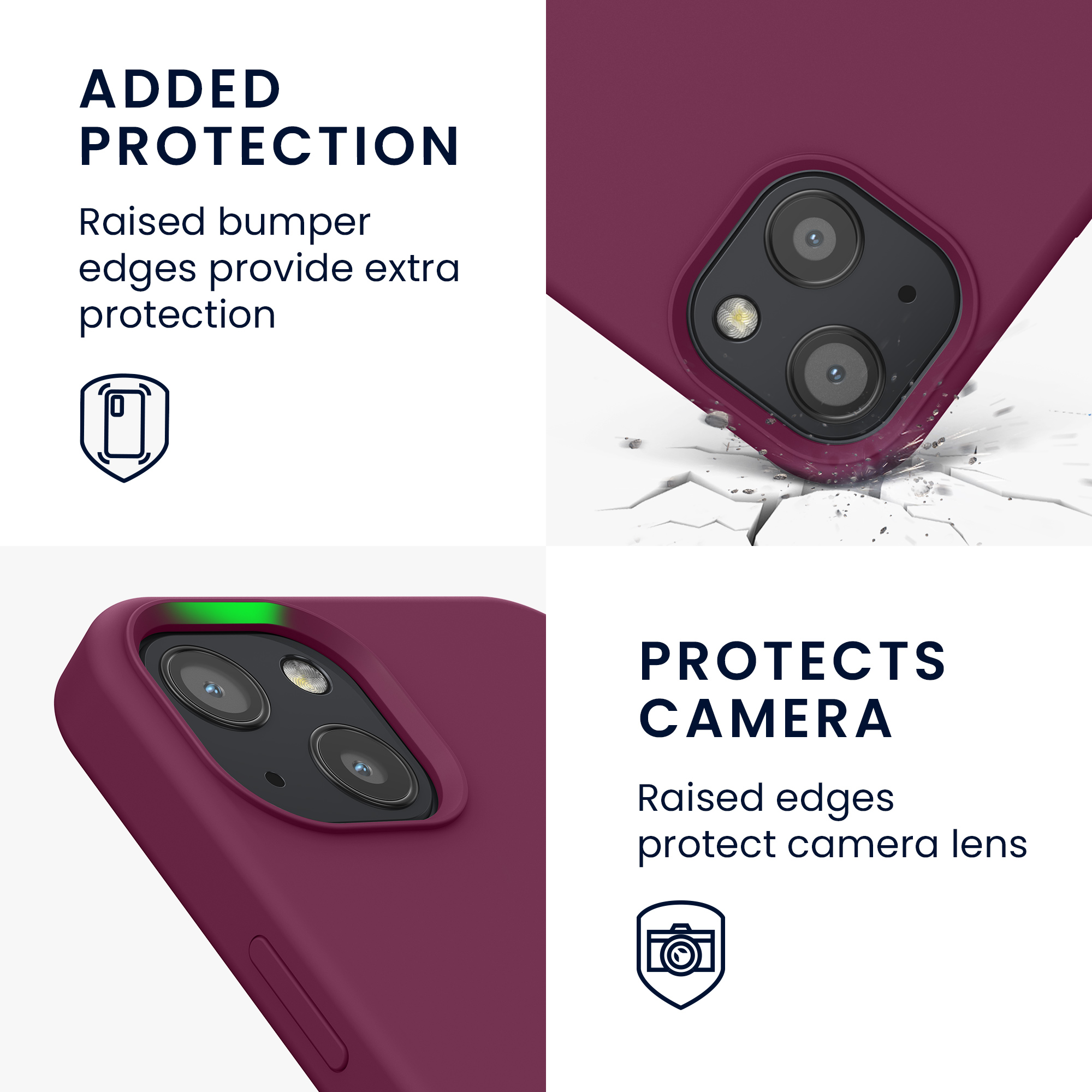 Silikonový kryt kwmobile pro iPhone 13 - purpurová magenta