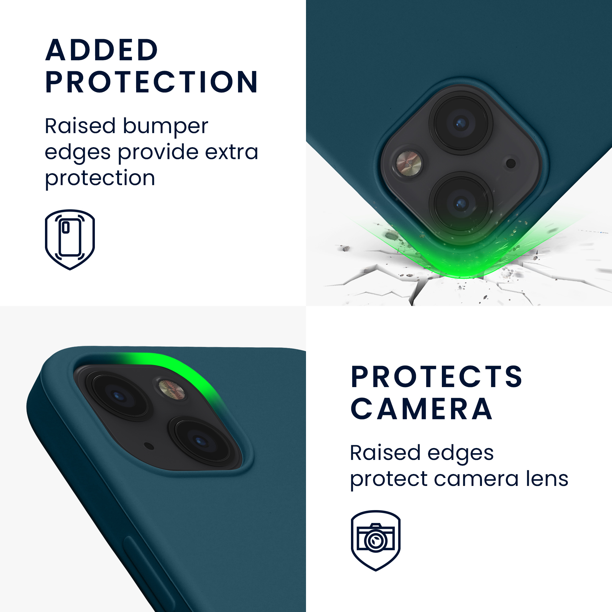 Silikonový kryt kwmobile pro iPhone 13 - petrolejová