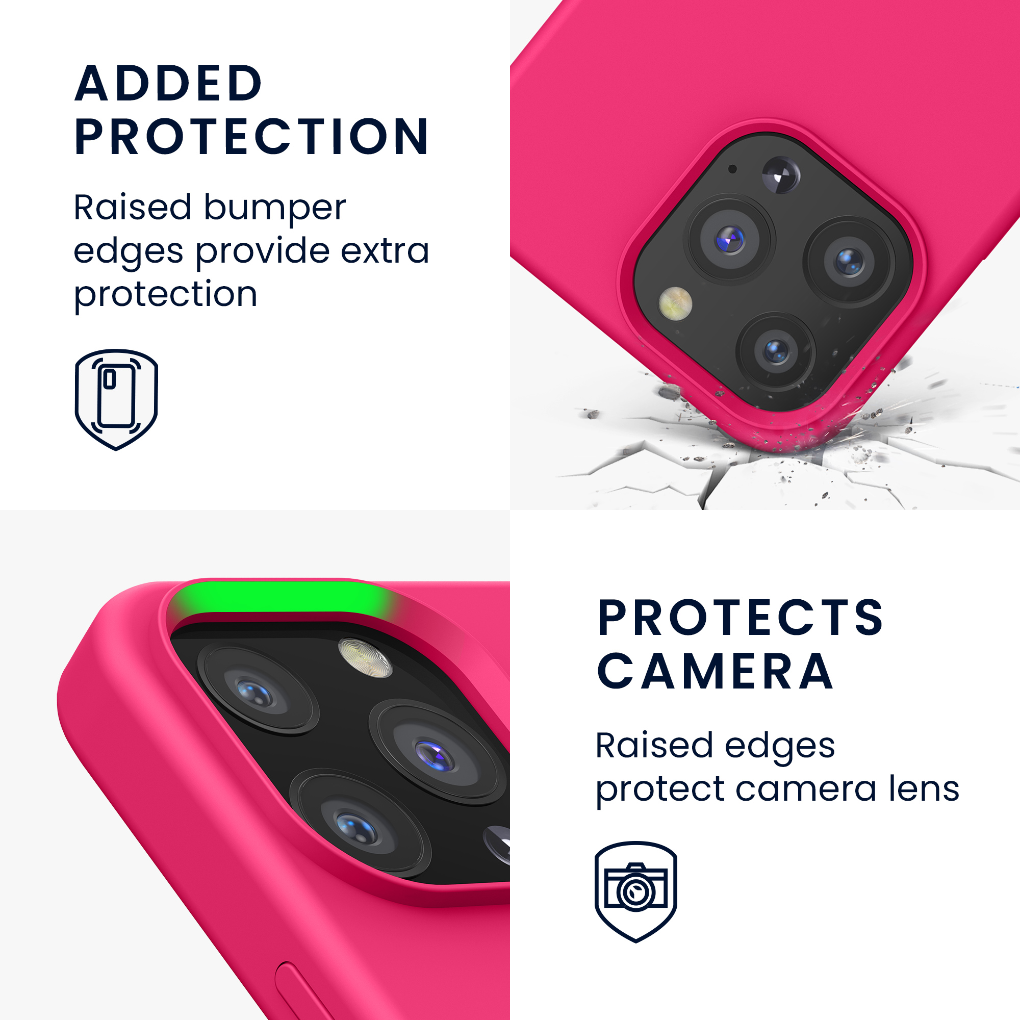 Kryt kwmobile soft-touch iPhone 13 Pro neonově růžová