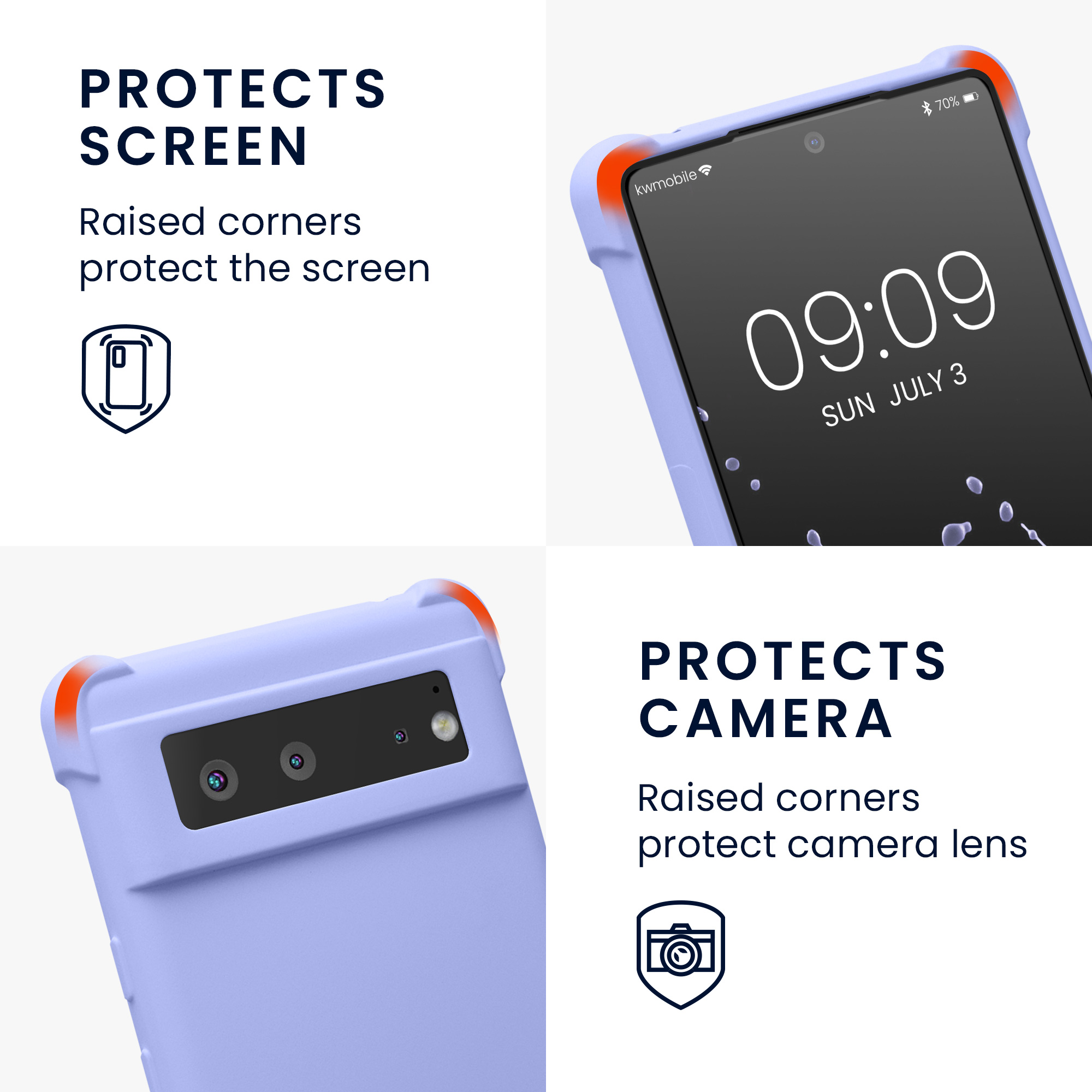 Crossbody kryt kwmobile pro Google Pixel 6 - levandulová