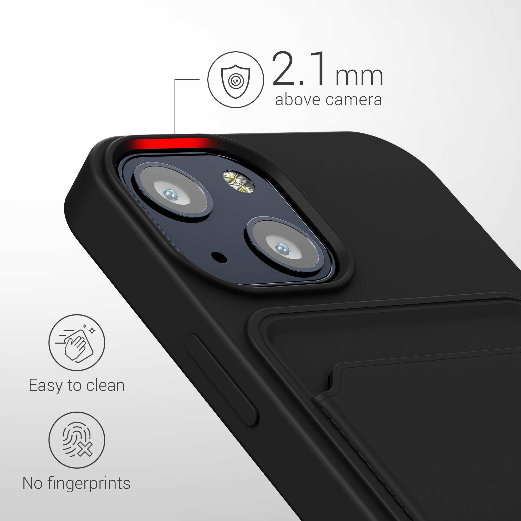 Kryt kwmobile s přihrádkou na kartu iPhone 13 mini černá