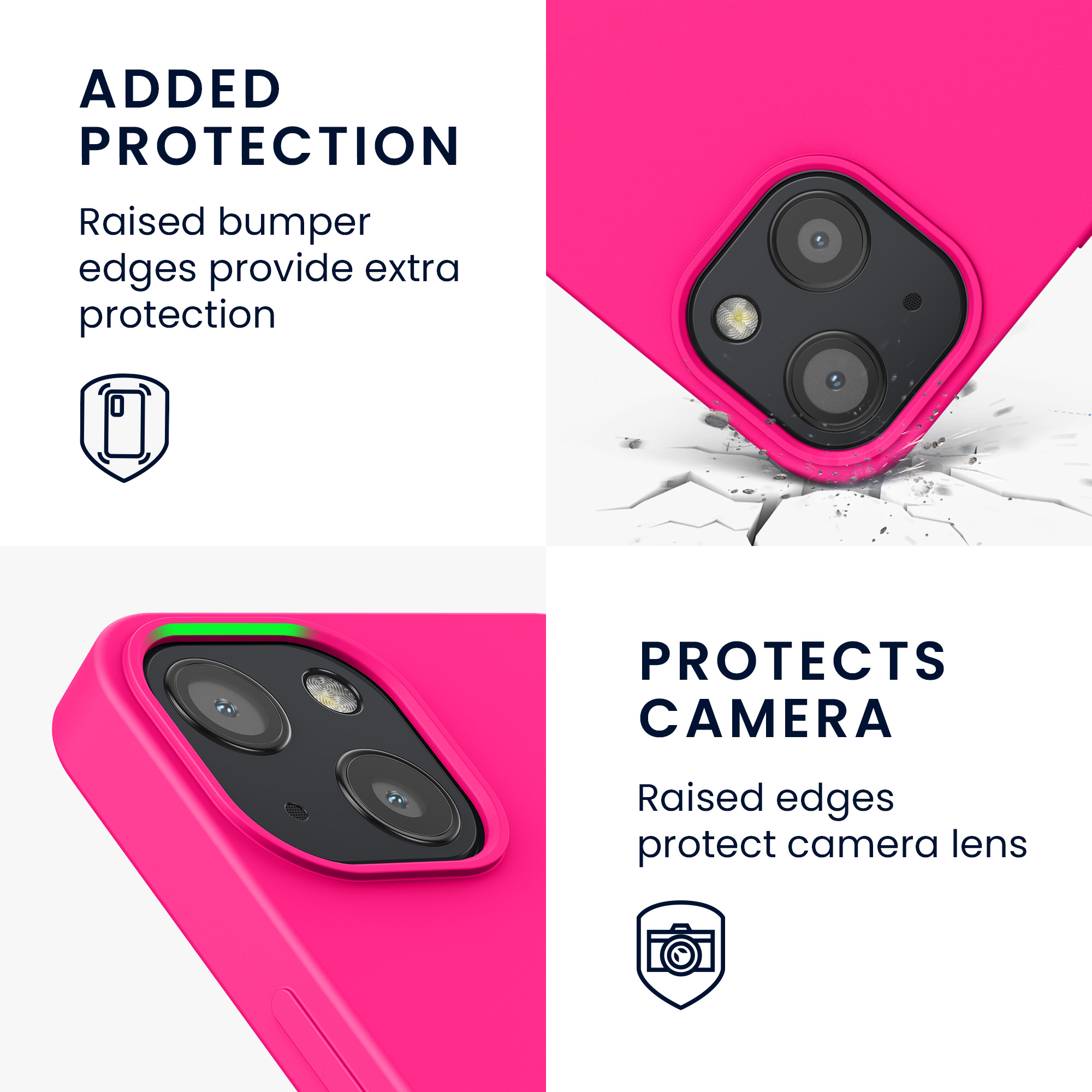 Silikonový kryt kwmobile pro iPhone 13 - neonově růžová