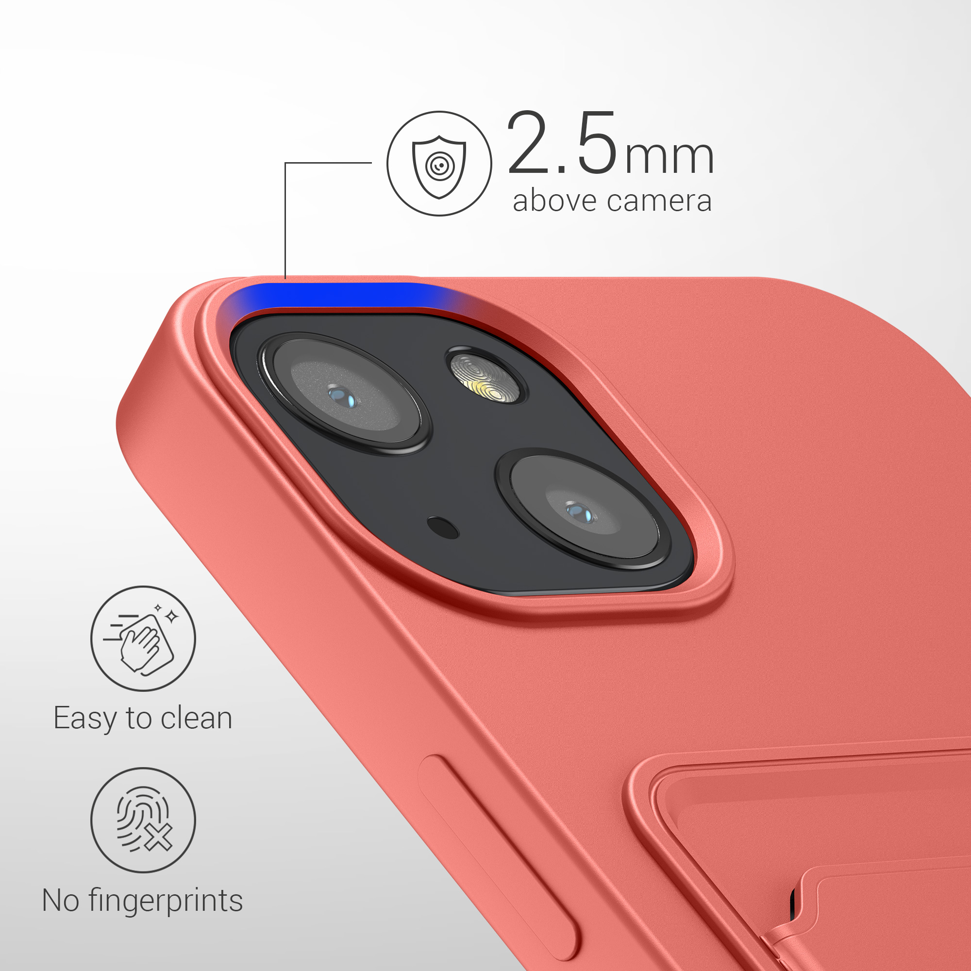 Kryt s přihrádkou kwmobile pro iPhone 13 - korálová