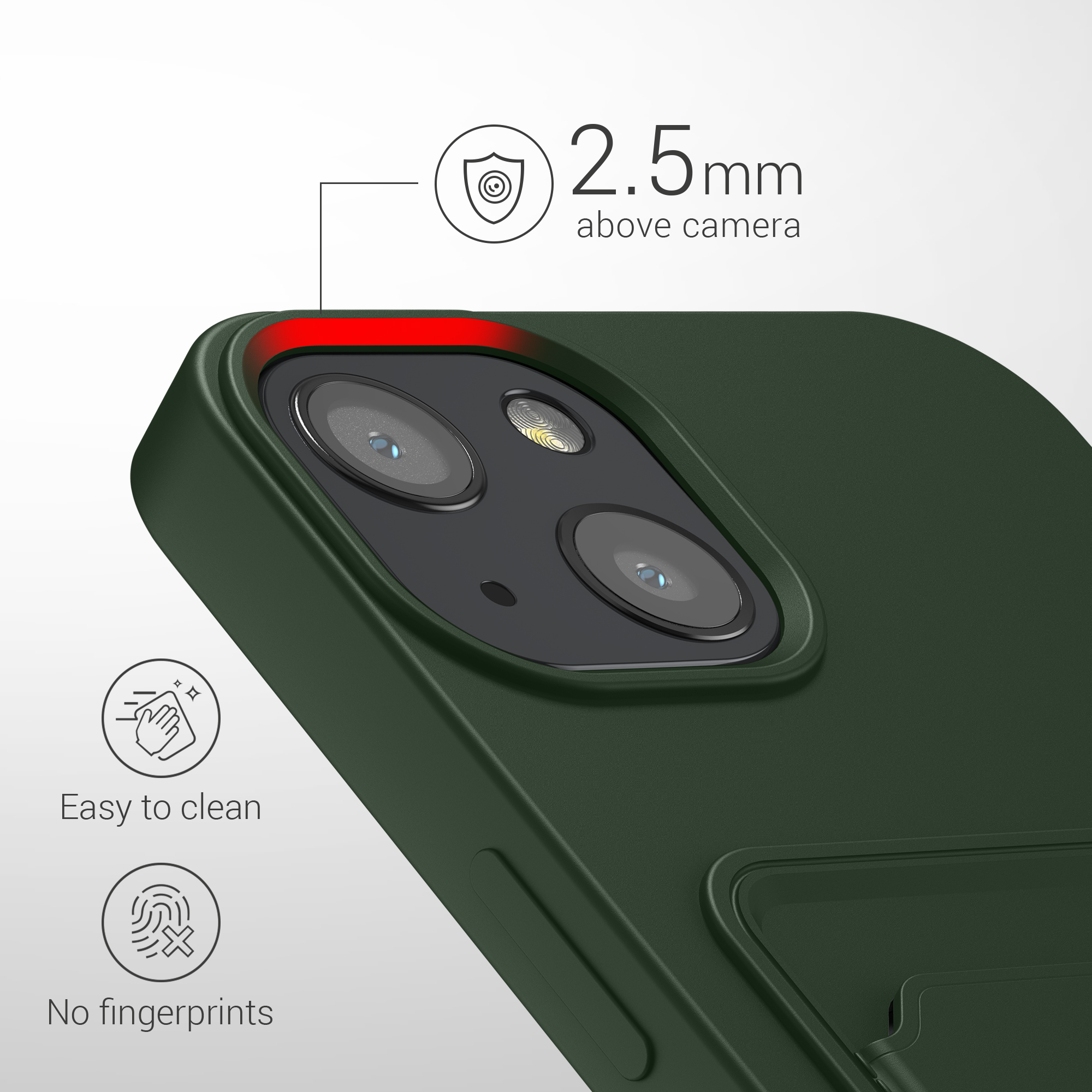 Kryt s přihrádkou kwmobile pro iPhone 13 - tmavě zelená