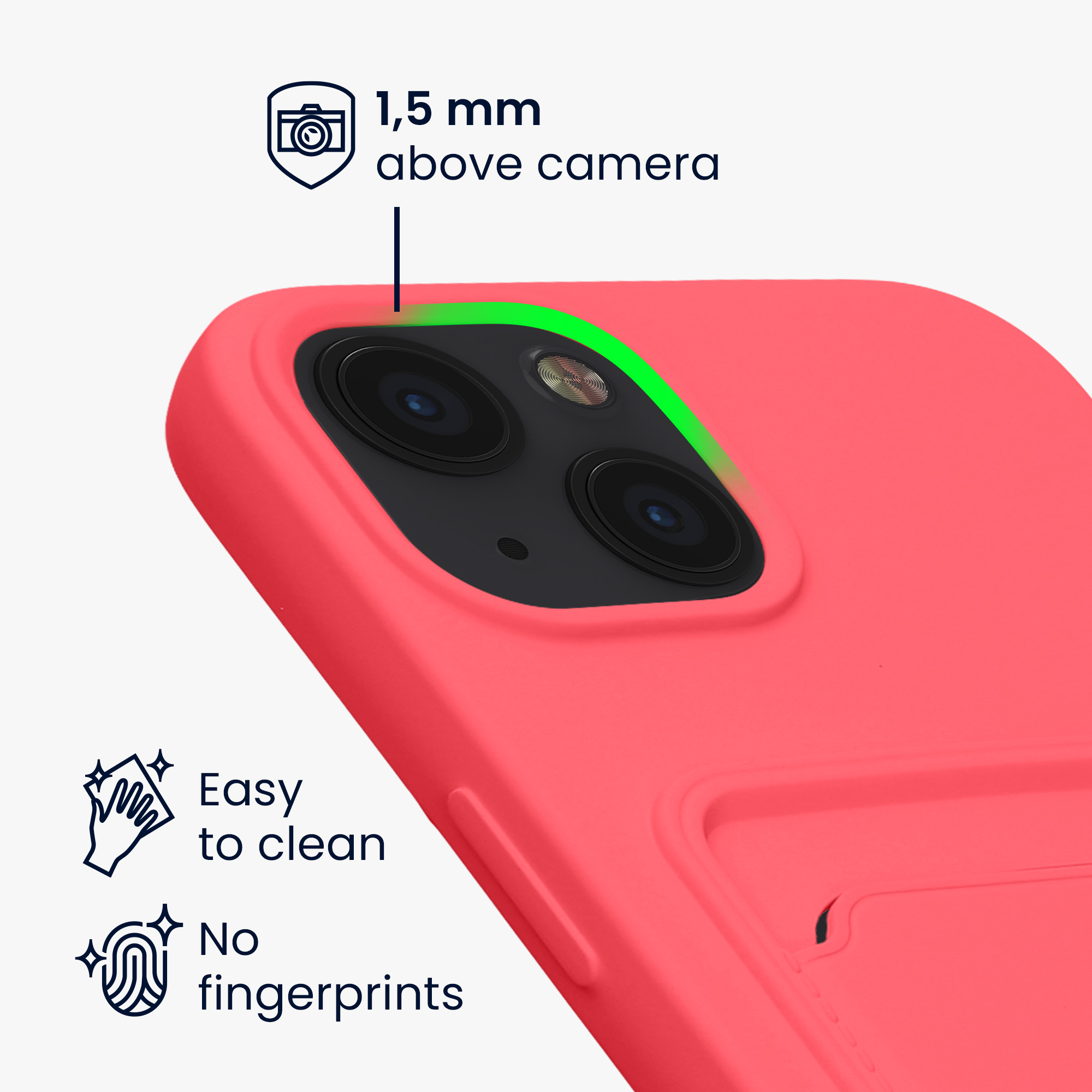 Kryt kwmobile s přihrádkou na kartu iPhone 13 neonově růžová