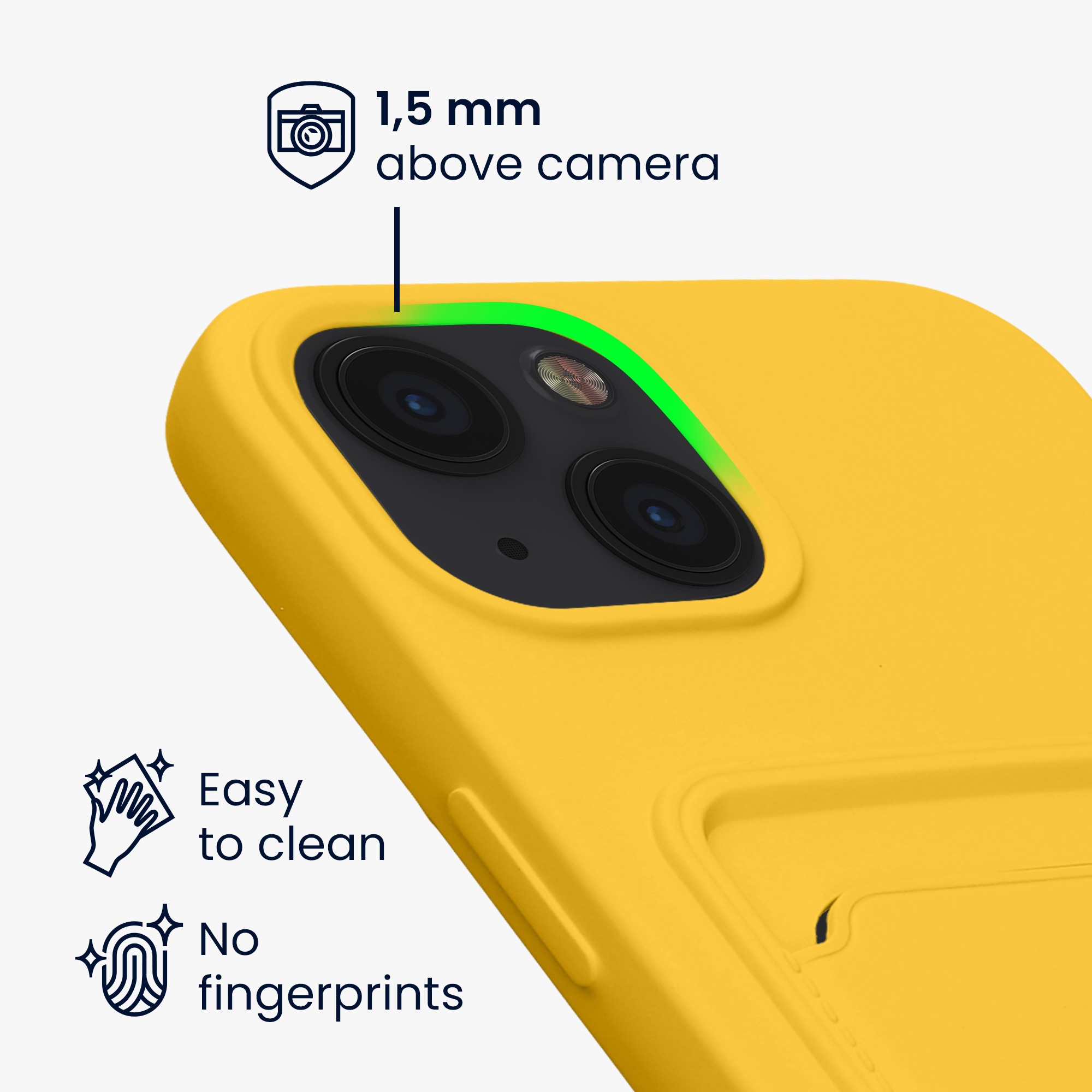 Kryt kwmobile s přihrádkou na kartu iPhone 13 žlutá