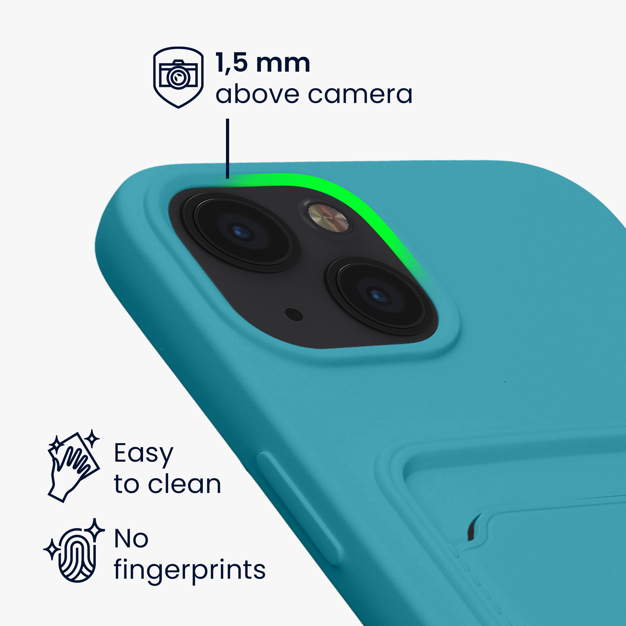 Kryt s přihrádkou kwmobile pro iPhone 13 - světle modrá matná