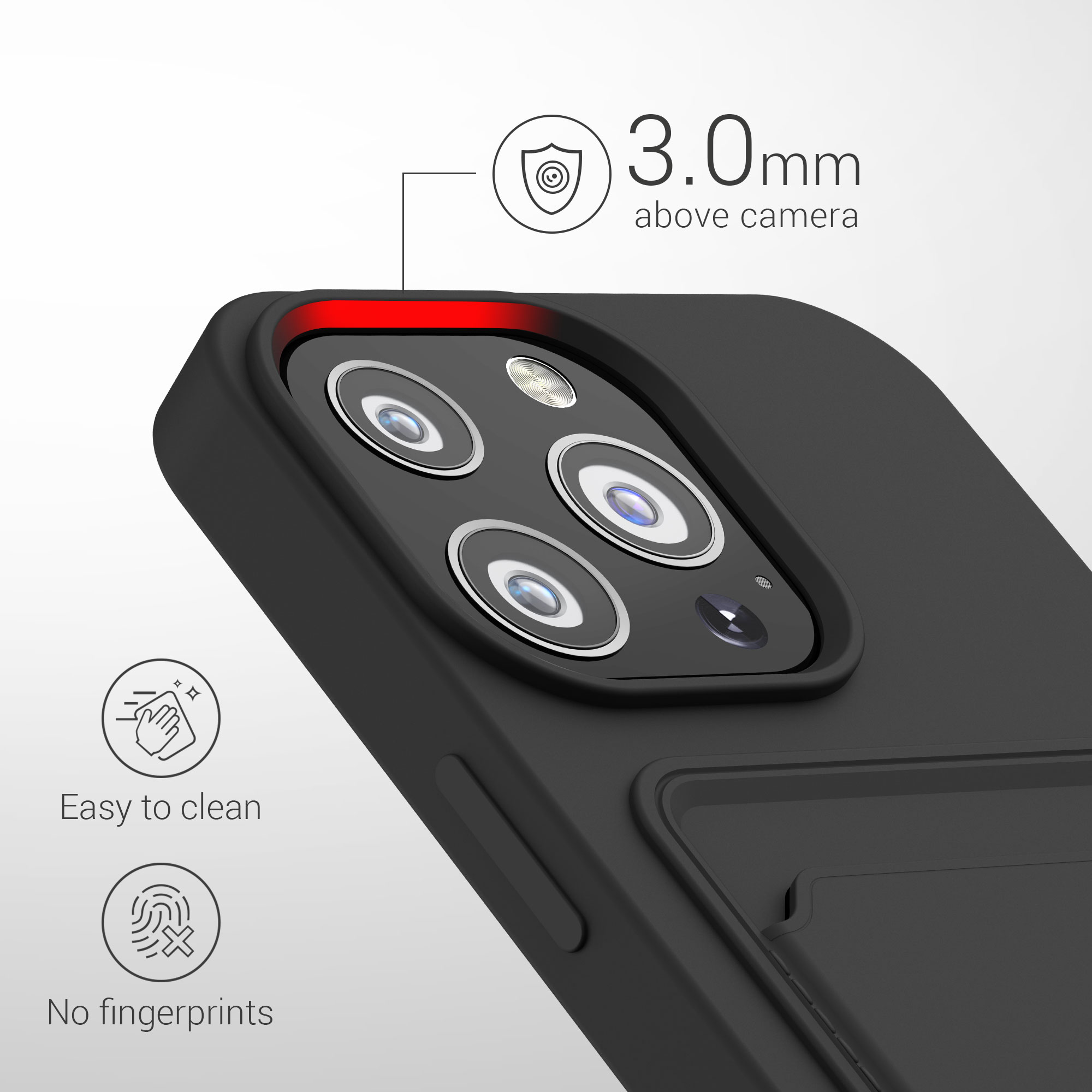 Kryt kwmobile s přihrádkou na kartu iPhone 13 Pro černá