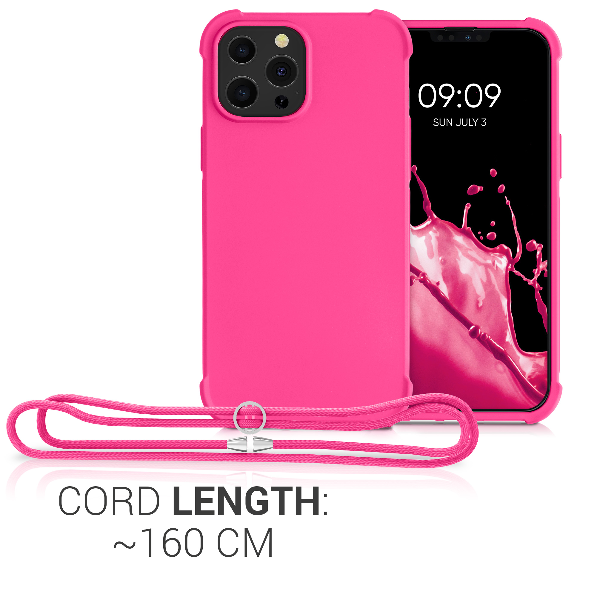 Kryt kwmobile TPU silikonový iPhone 13 Pro Max neonově růžová