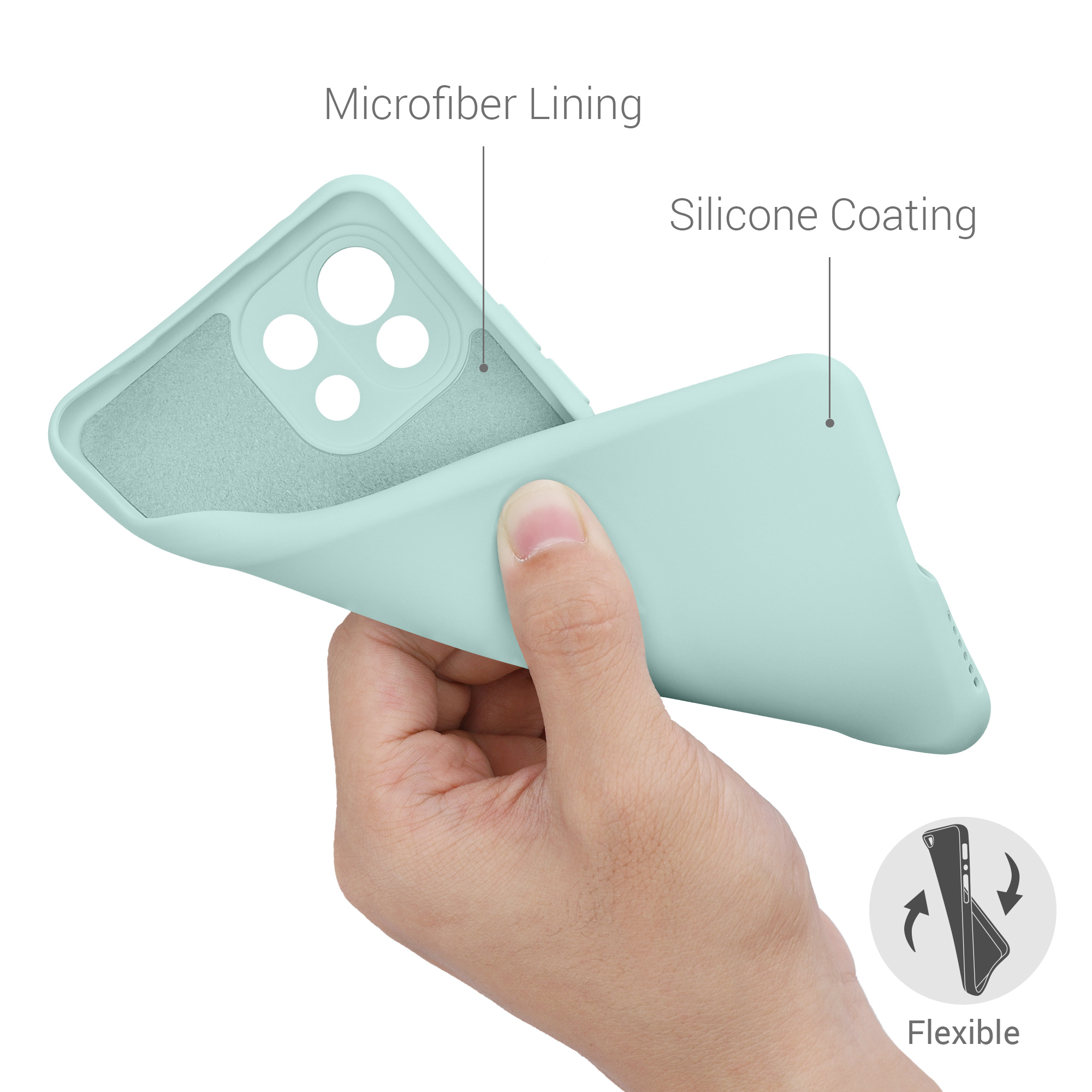 Pouzdro pro Xiaomi 11 Lite (5G) NE / Mi 11 Lite (5G) kwmobile tenké ochranné silikonové - světle mátová