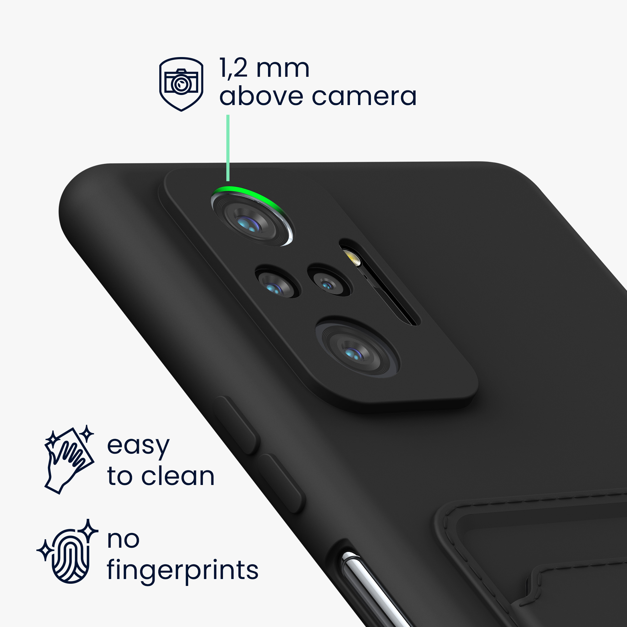 Kryt Xiaomi Redmi Note 10 Pro přihrádka karta TPU černá matná kwmobile