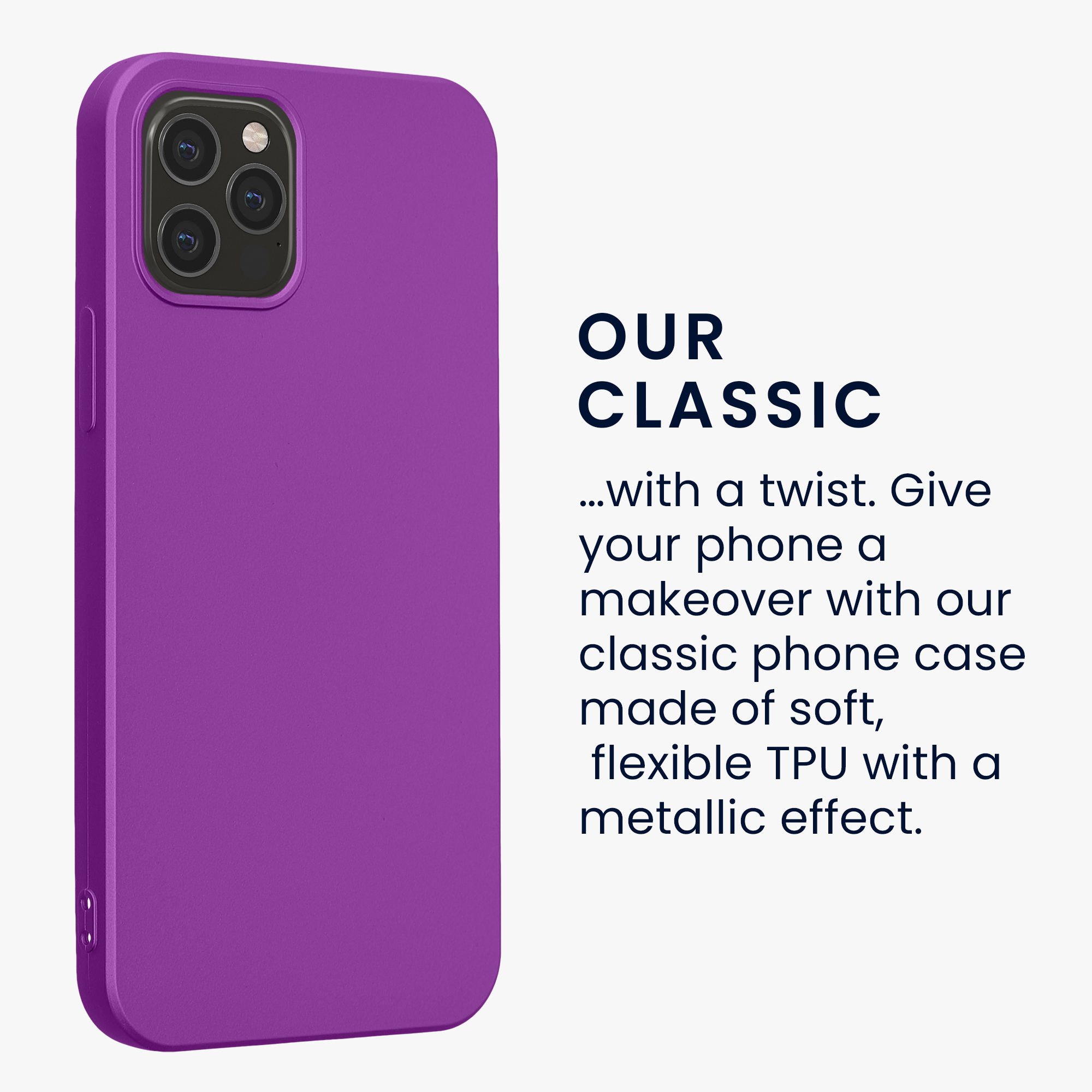 Pouzdro pro Apple iPhone 12 / iPhone 12 Pro kwmobile tenké metalické silikonové - metalická fialová