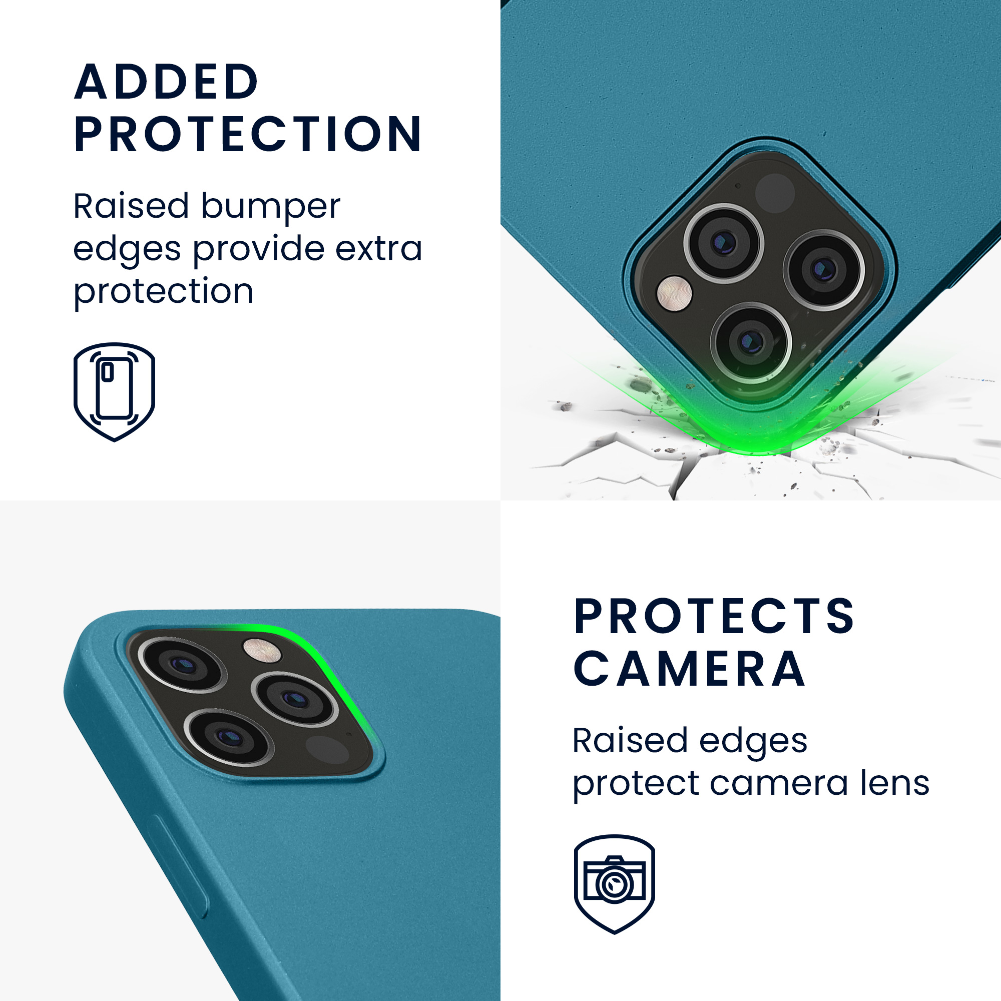 Pouzdro pro Apple iPhone 12 / iPhone 12 Pro kwmobile tenké metalické silikonové - metalická karibská modrá
