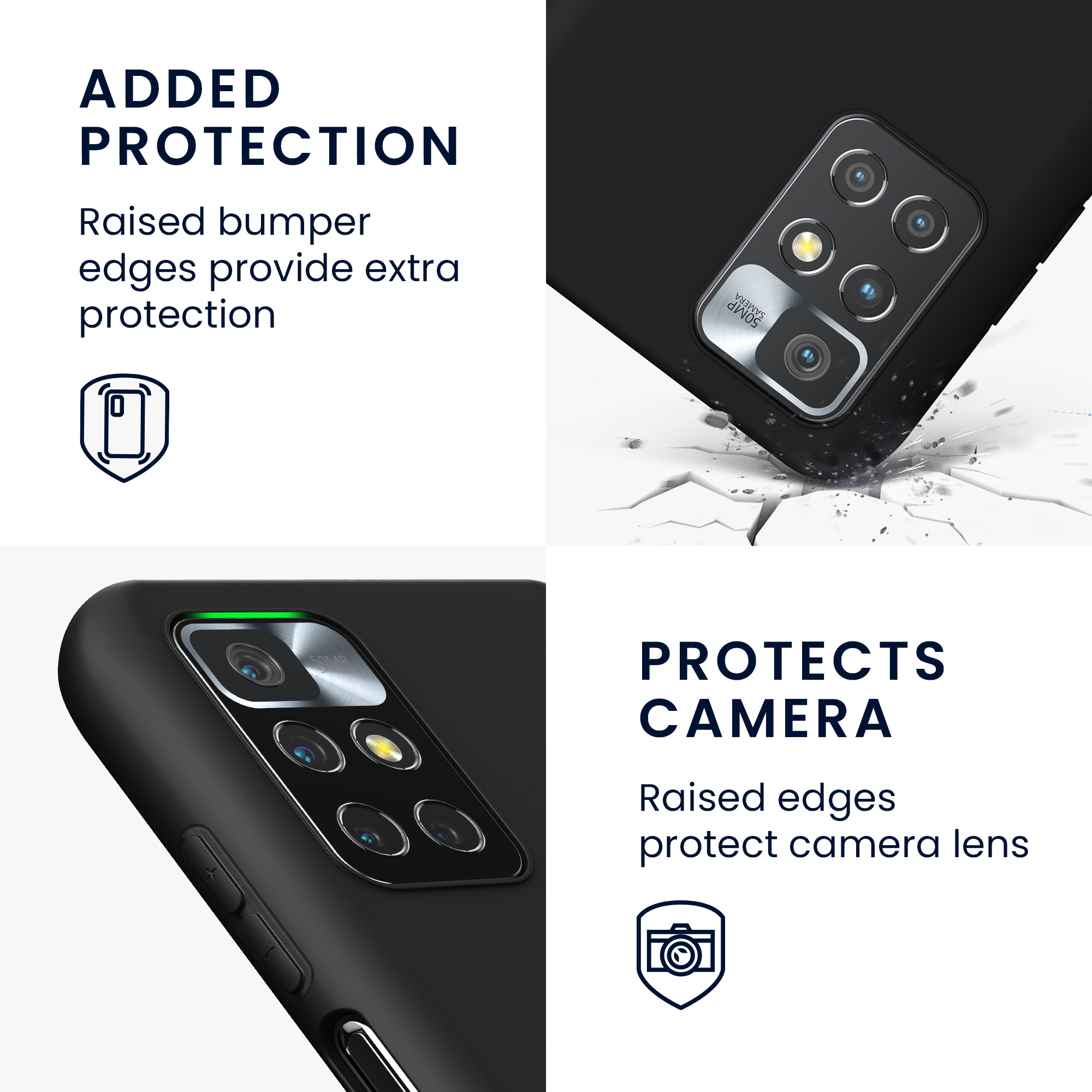 Kryt Xiaomi Redmi 10 (2021 silikonový TPU černá matná kwmobile