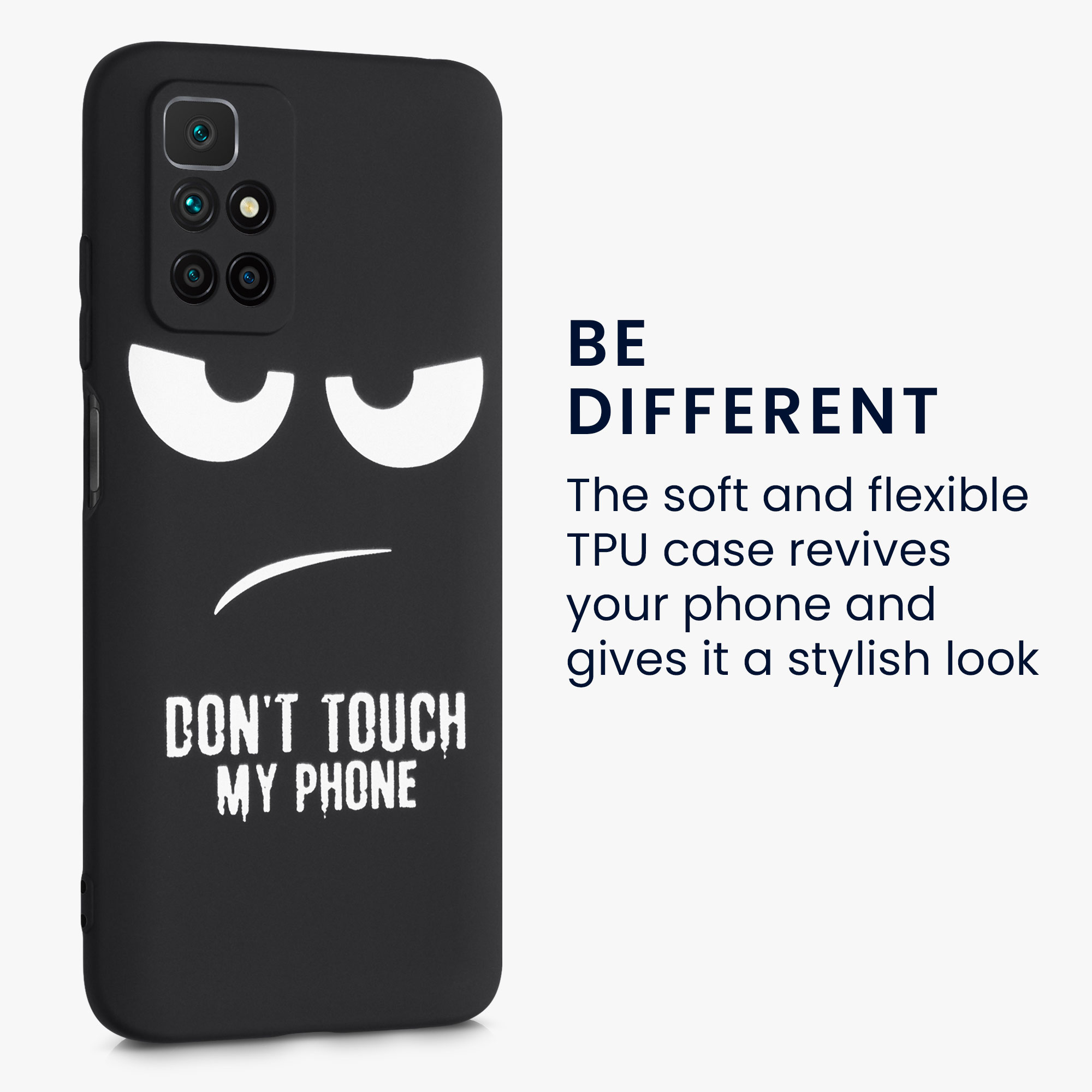 Kryt Xiaomi Redmi 10 (2021 Don't Touch TPU bílá/černá kwmobile