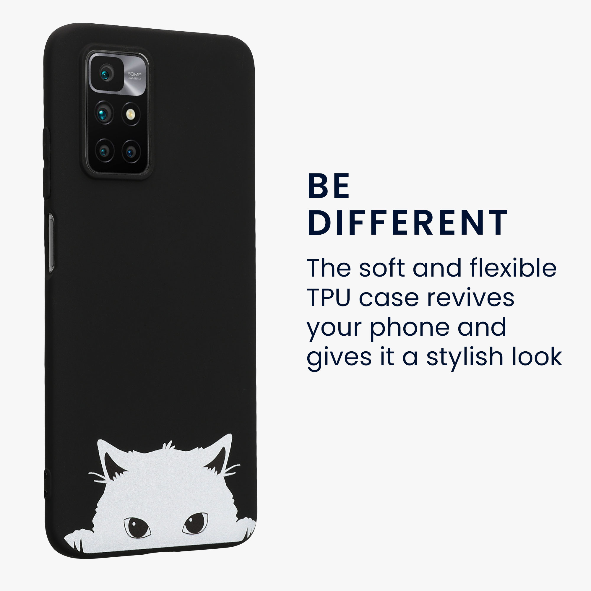 Kryt Xiaomi Redmi 10 (2021 silikonový TPU černá/bílá kwmobile