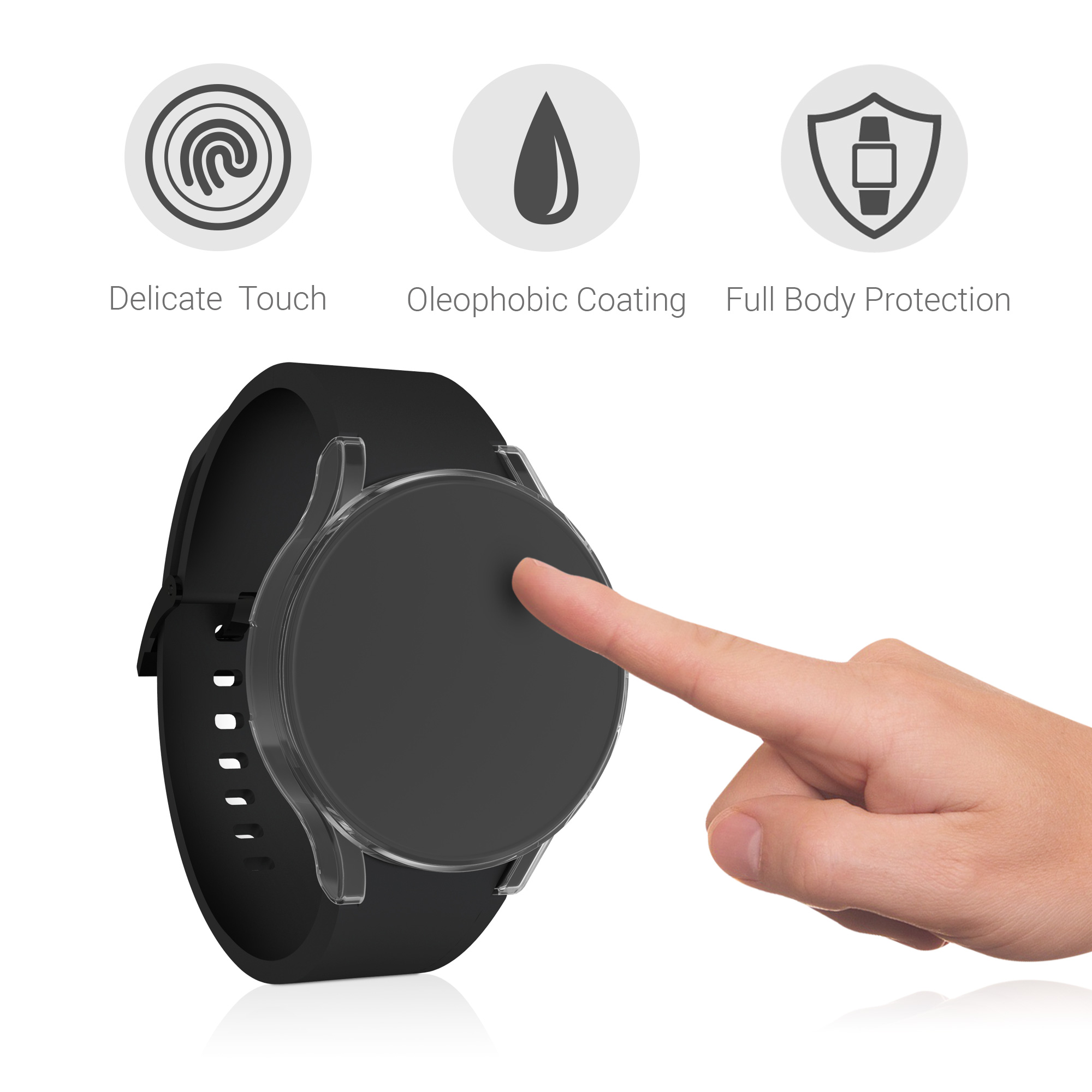 2x Ochranná fólie na hodinky Galaxy Watch 4 (40mm) kwmobile transparentní