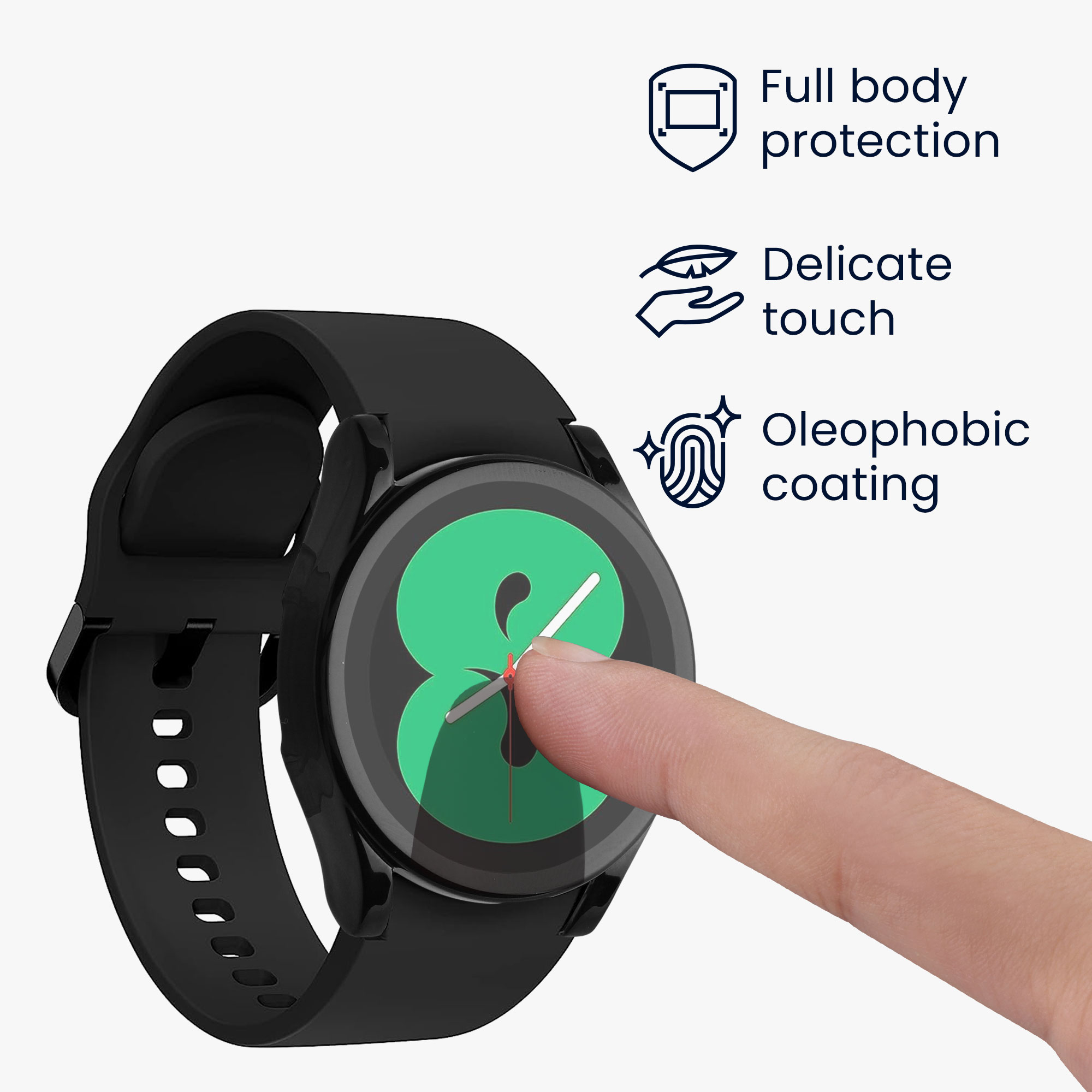 2x obal s ochranným sklem pro Samsung Galaxy Watch 4 (40mm) kwmobile silikonové - černá / černá