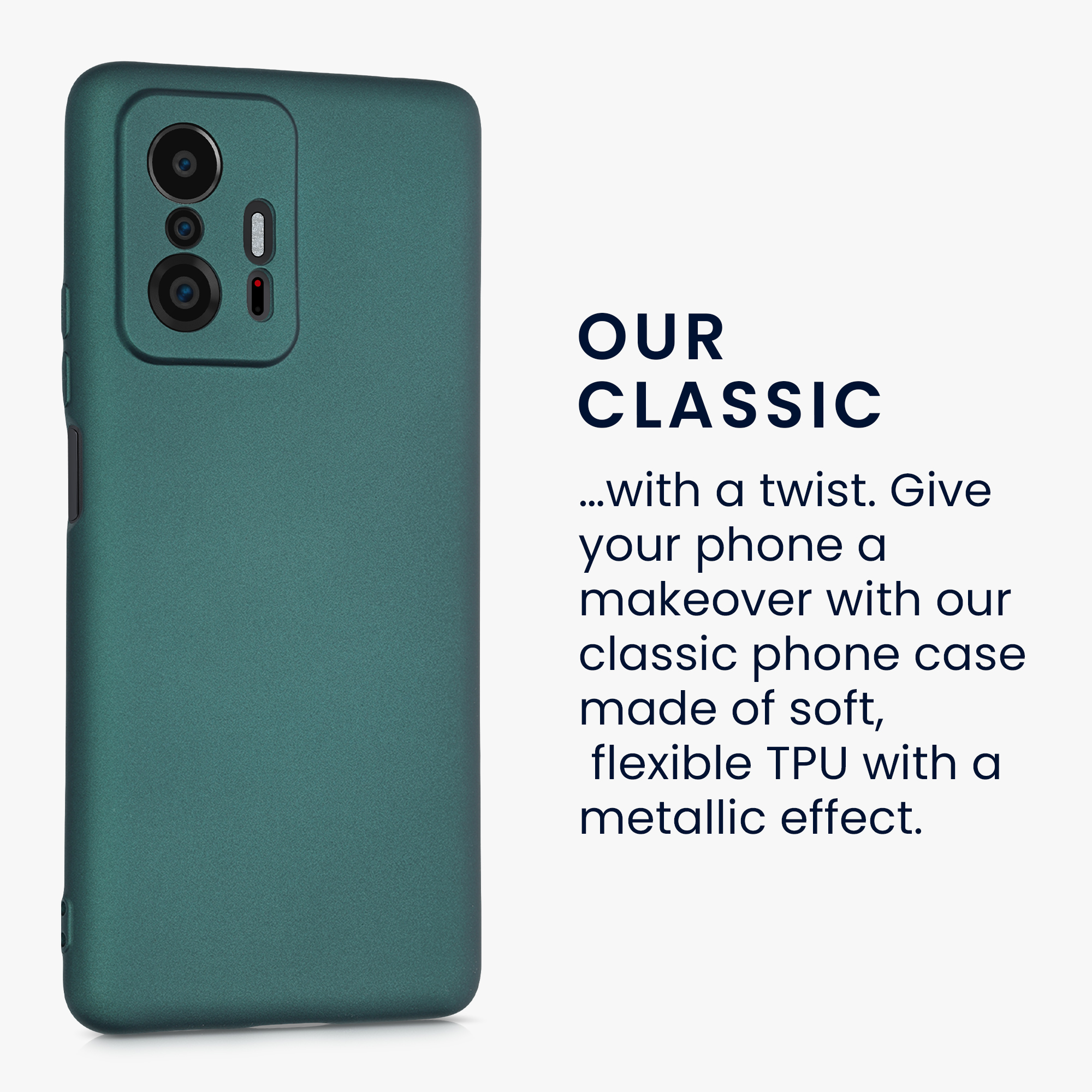 Metalický kryt na mobil Xiaomi 11T / 11T Pro metalicky modrozelený