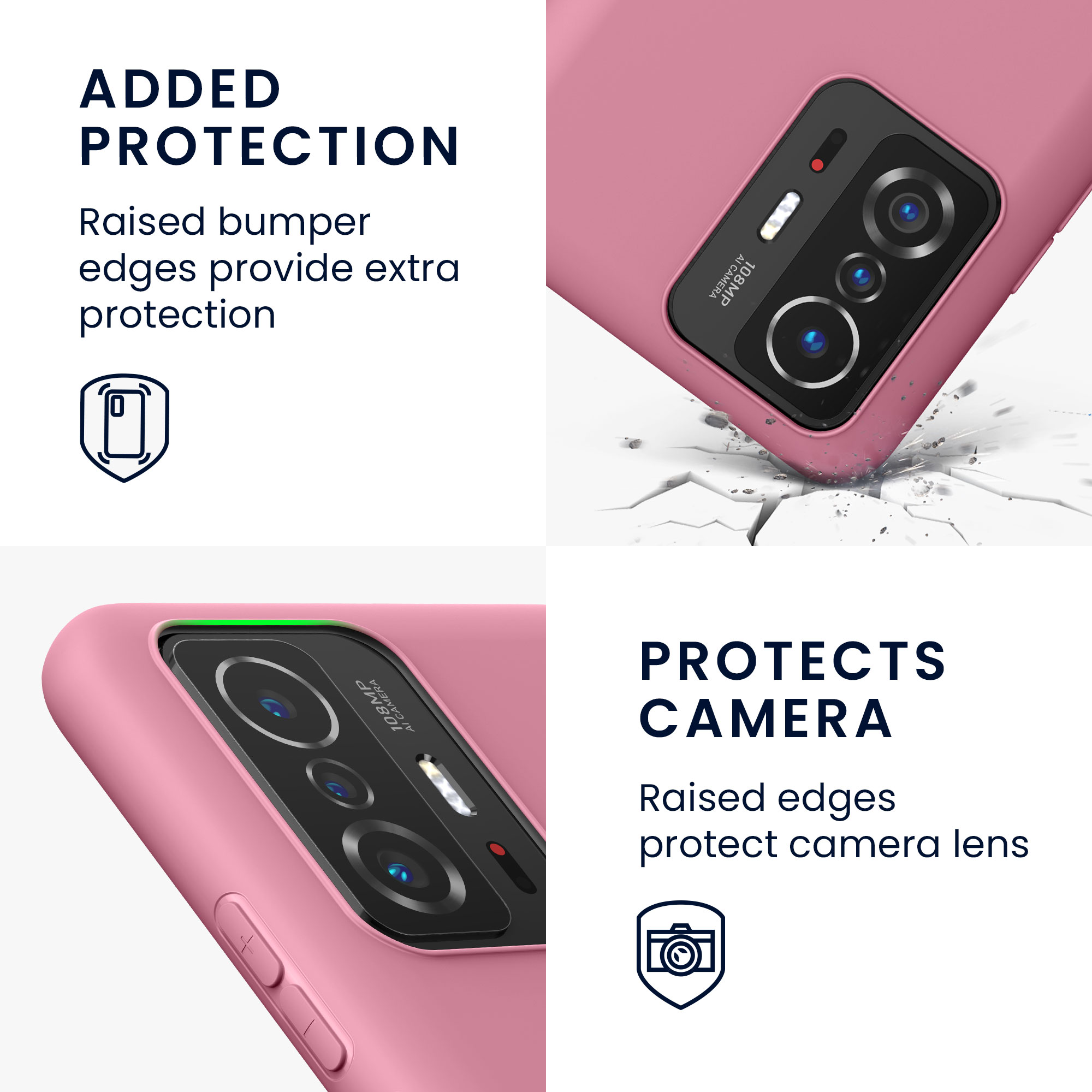 Kryt na mobil Xiaomi 11T / 11T Pro kwmobile TPU tmavě růžový