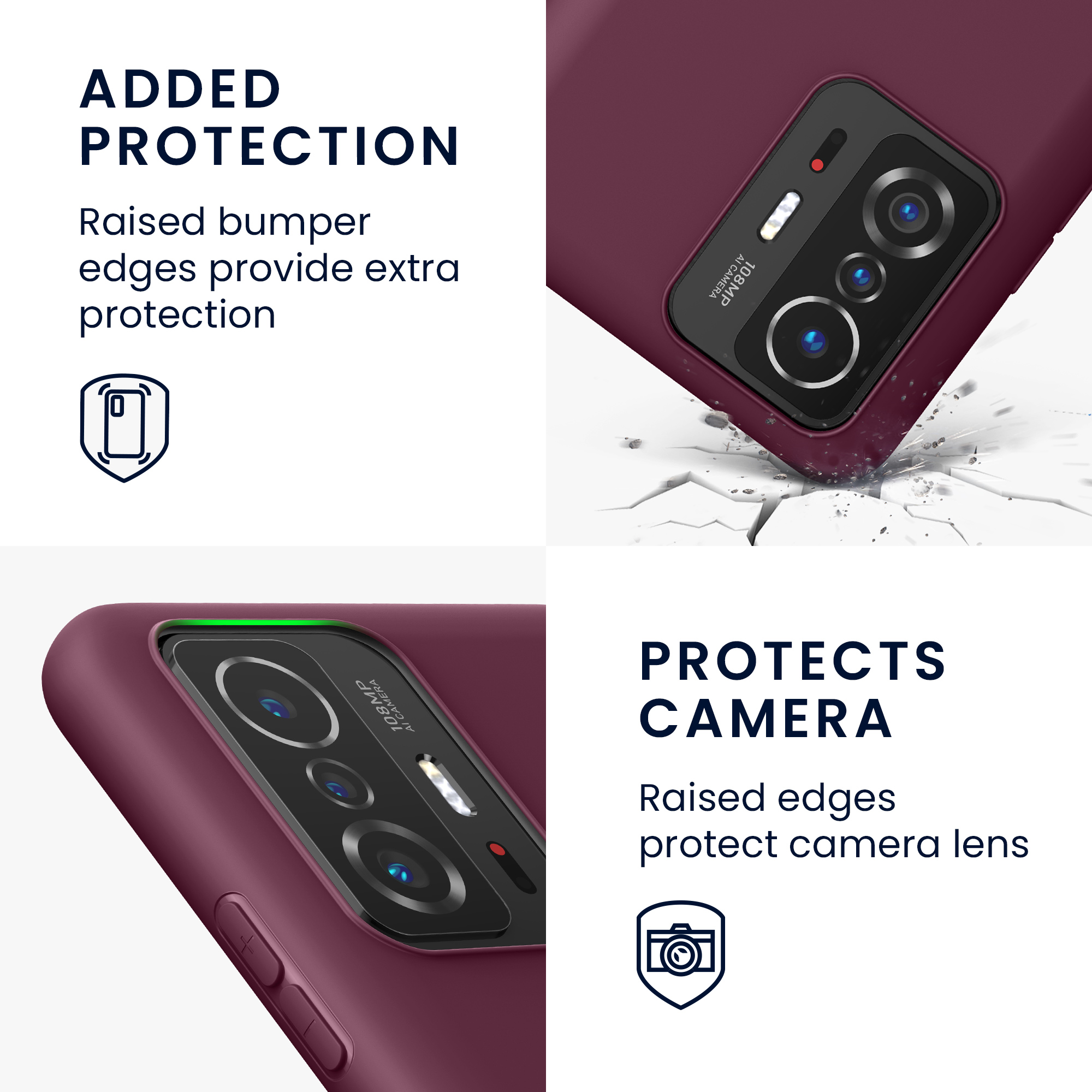 Kryt na mobil Xiaomi 11T / 11T Pro kwmobile TPU bordeaux fialový