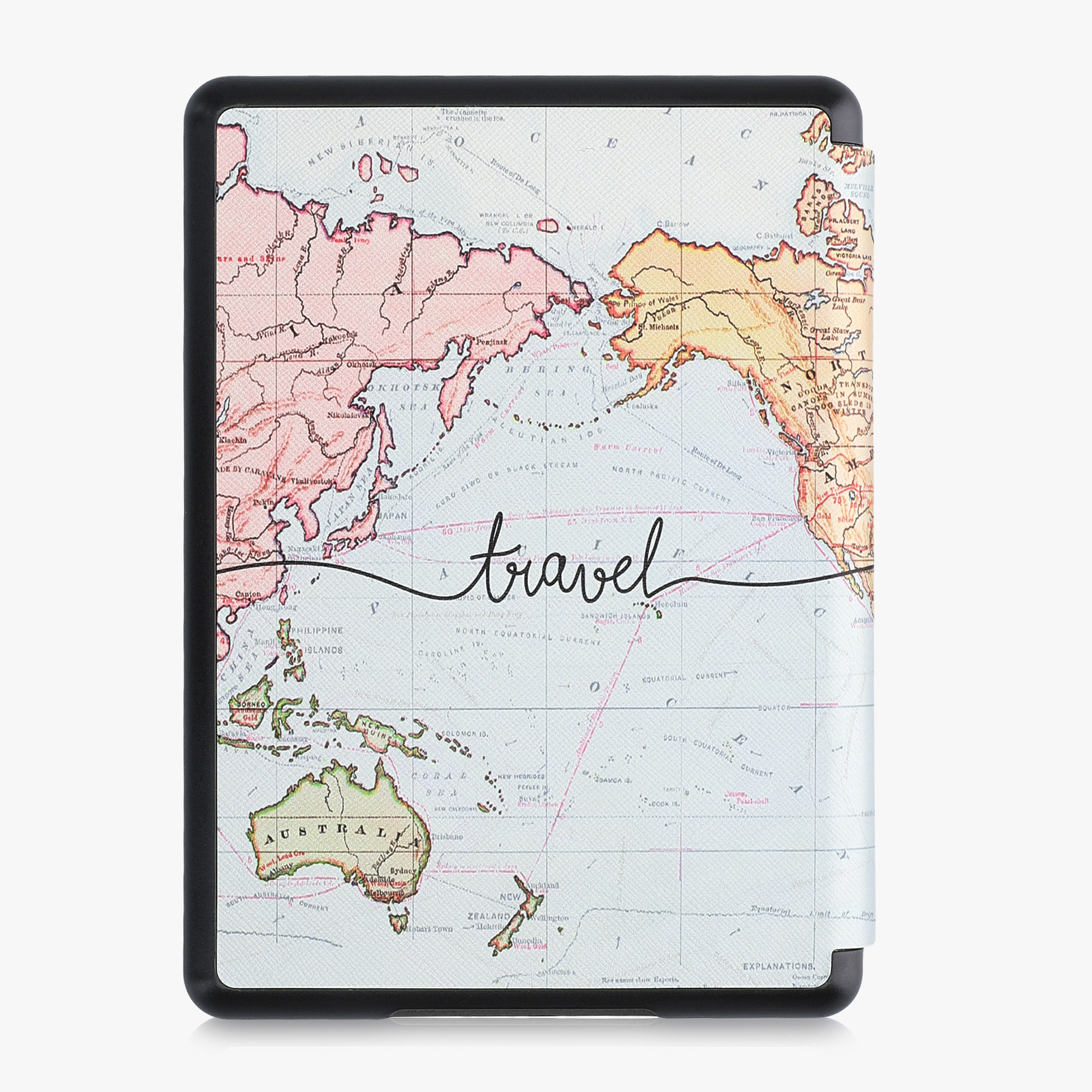 Pouzdro na čtečku kwmobile Amazon Kindle Paperwhite 11 Generation 2021 Case - Travel černá / multicolor