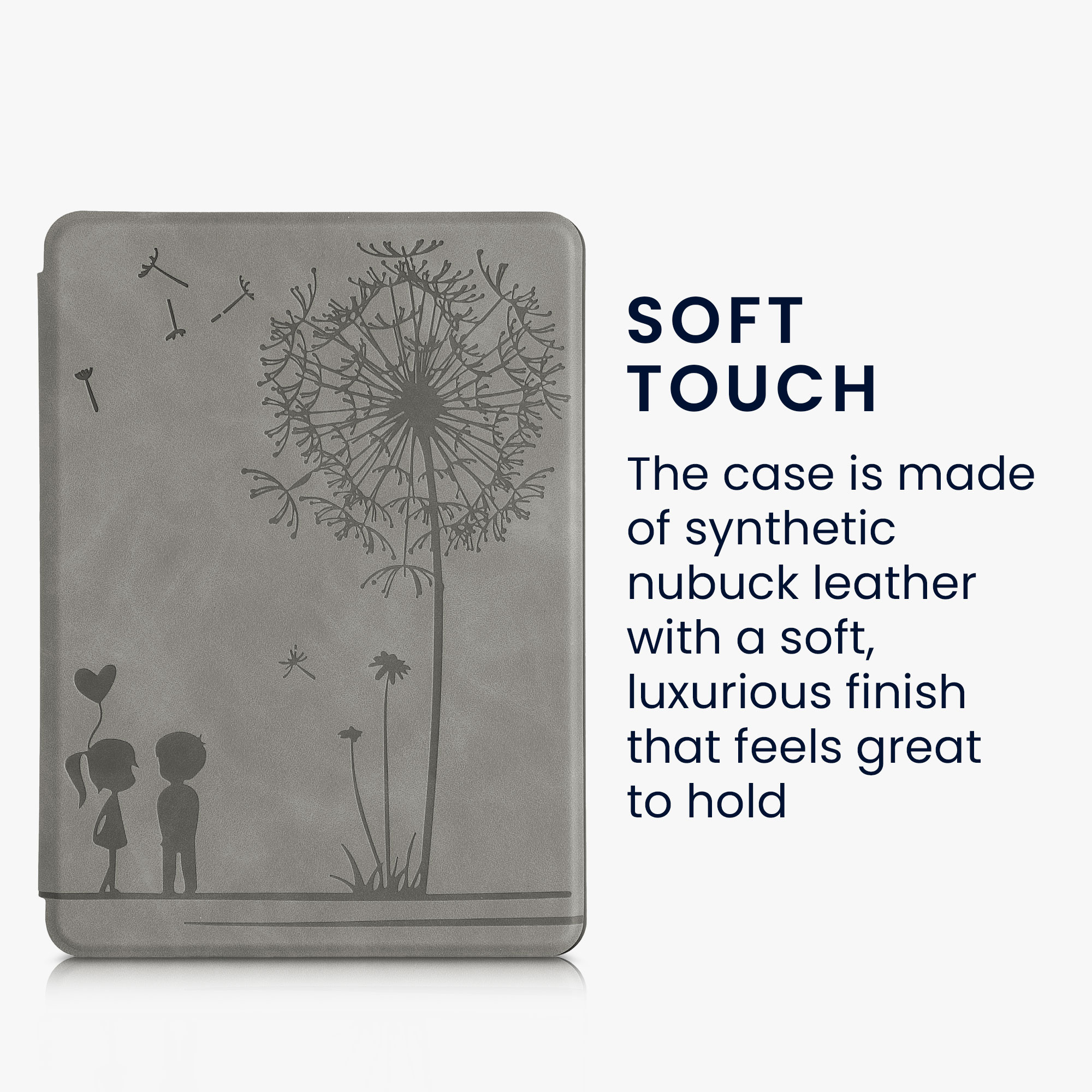 Pouzdro na čtečku kwmobile Amazon Kindle Paperwhite 11 Generation 2021 Case - Dandelion Love šedá