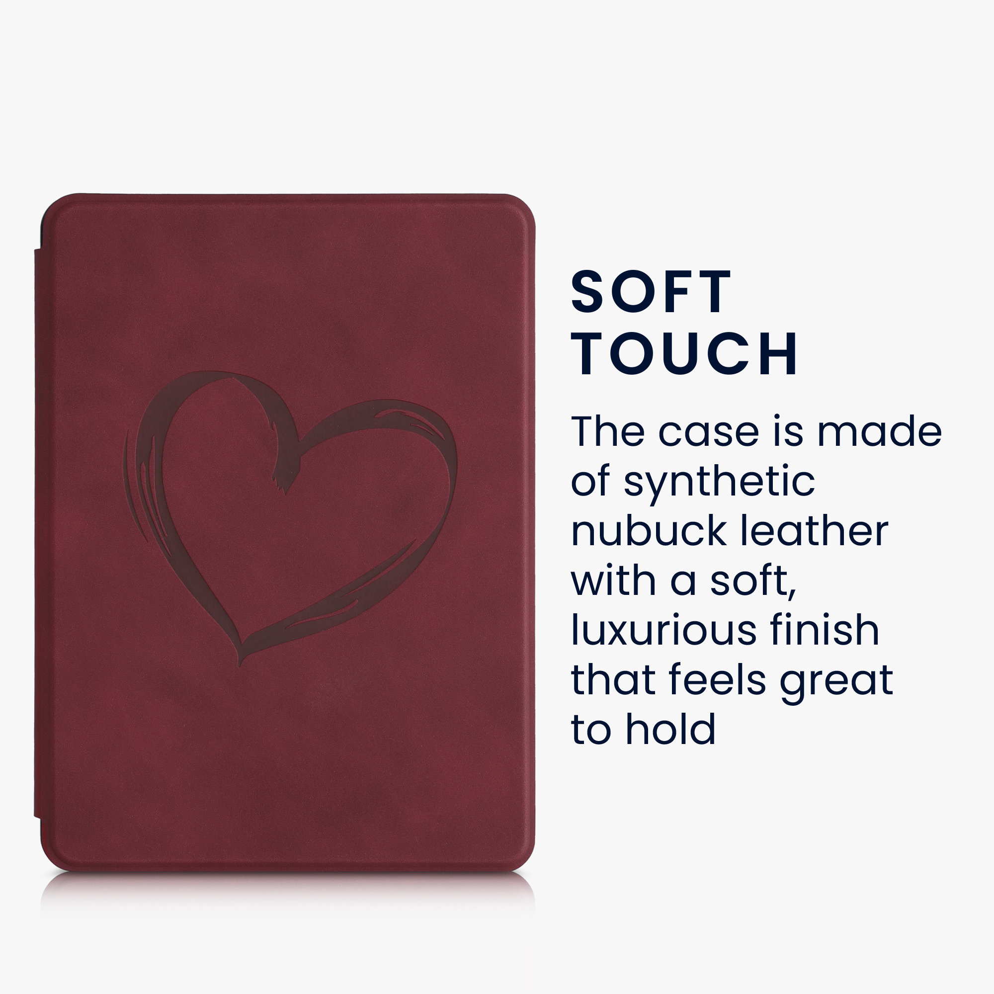 Pouzdro na čtečku kwmobile Amazon Kindle Paperwhite 11 Generation 2021 Case - Brushed Heart Dark červená