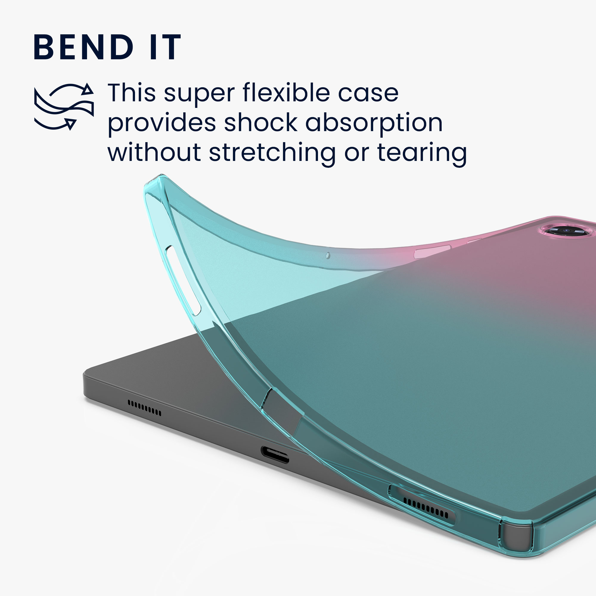 Zadní obal na tablet Galaxy Tab A8 10.5 (2021) kwmobile tmavě růžový/modrý/transparentní